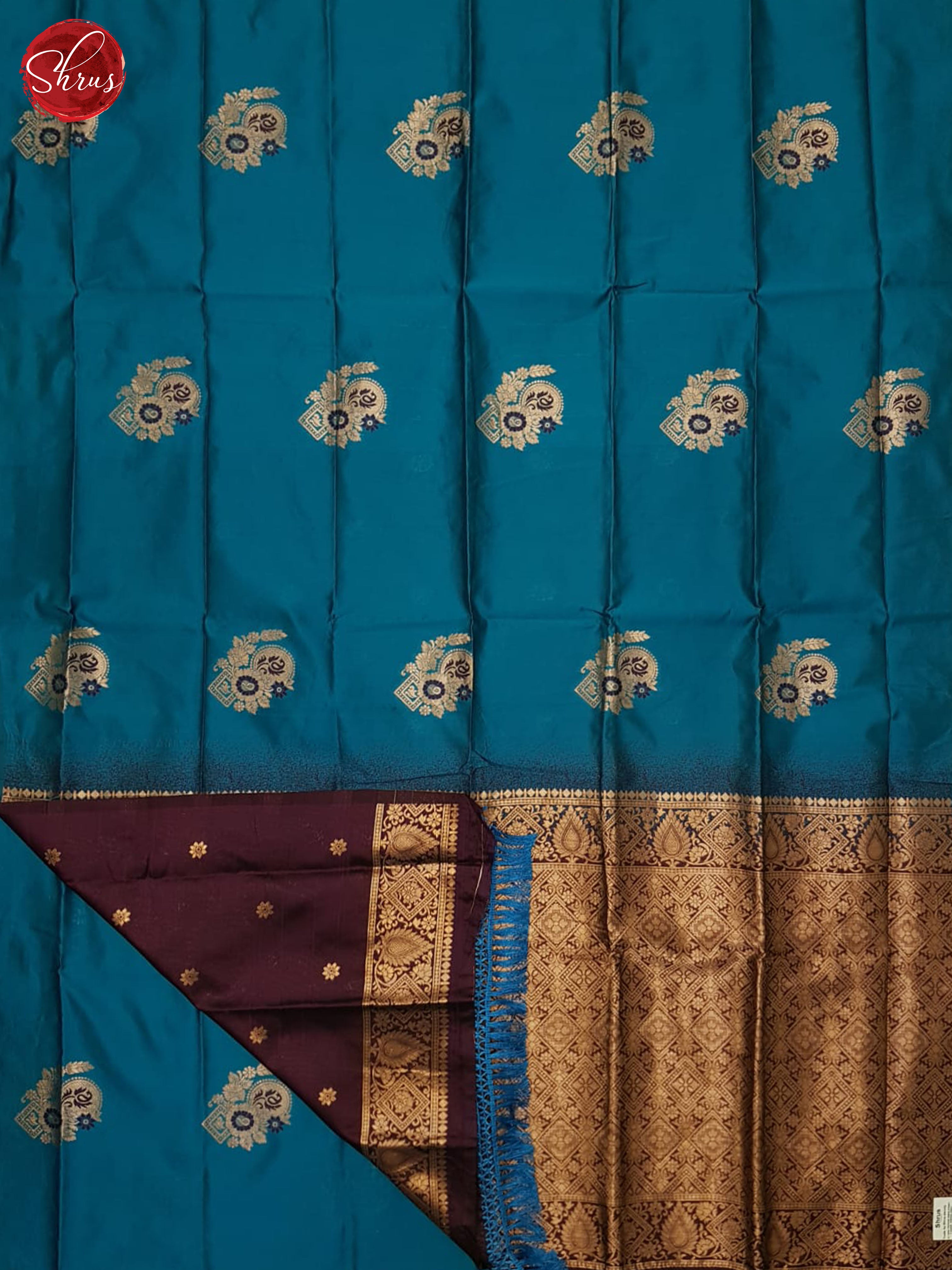 Blue And Wine- Semi Soft silk Saree - Shop on ShrusEternity.com