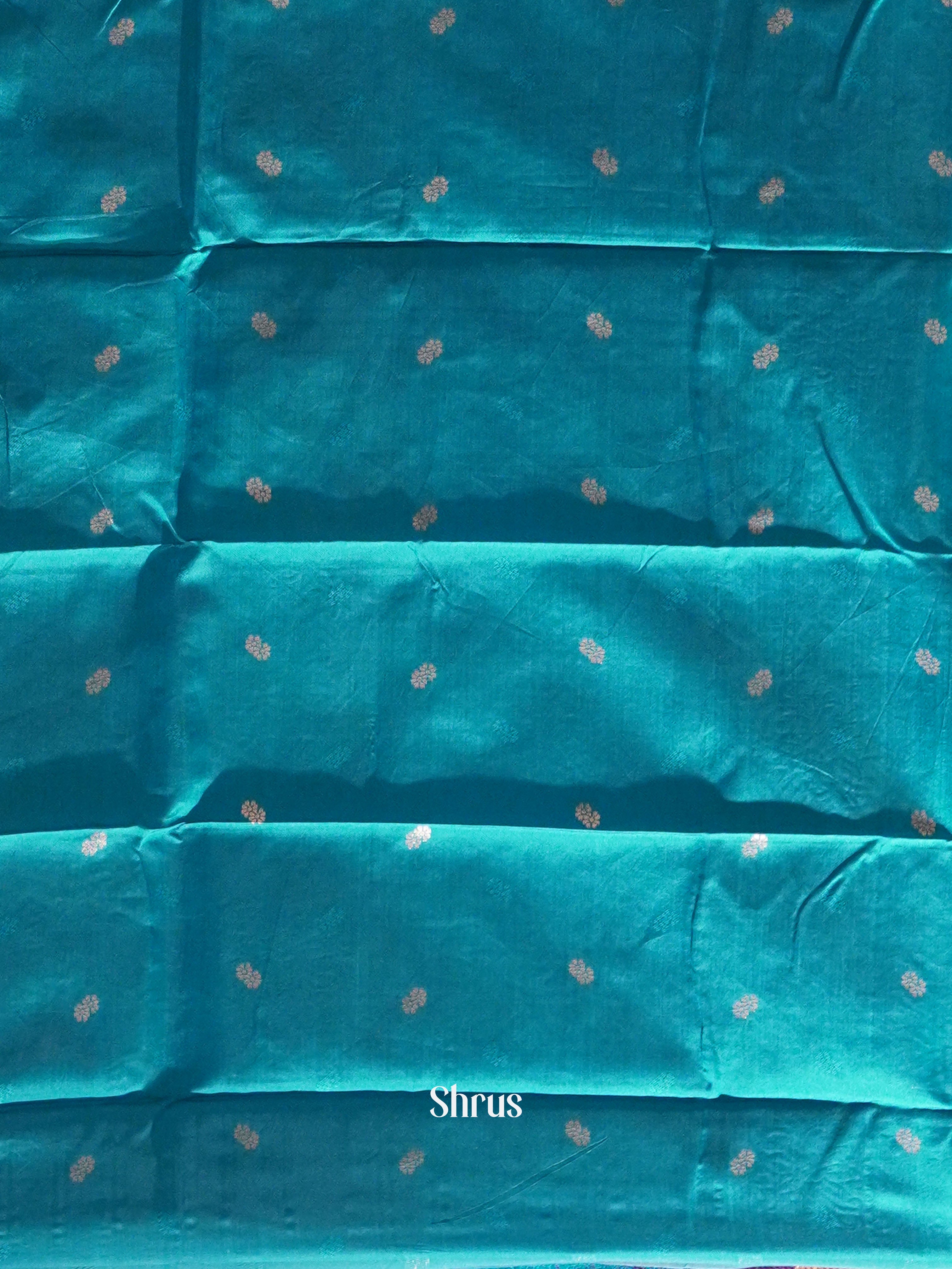 Wine and Blue- Semi Softsilk Saree