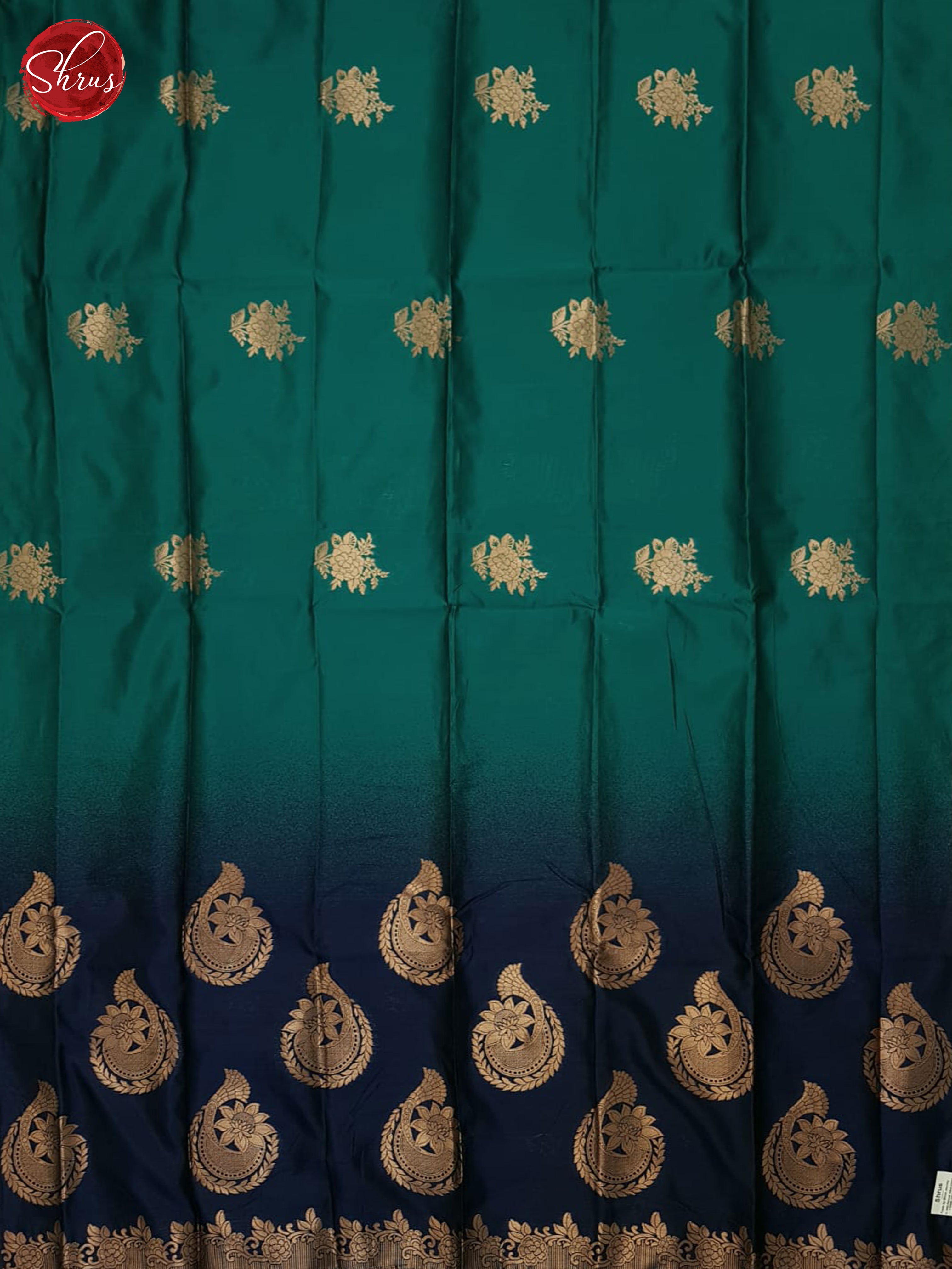 Green & Blue - Semi Softsilk Saree - Shop on ShrusEternity.com