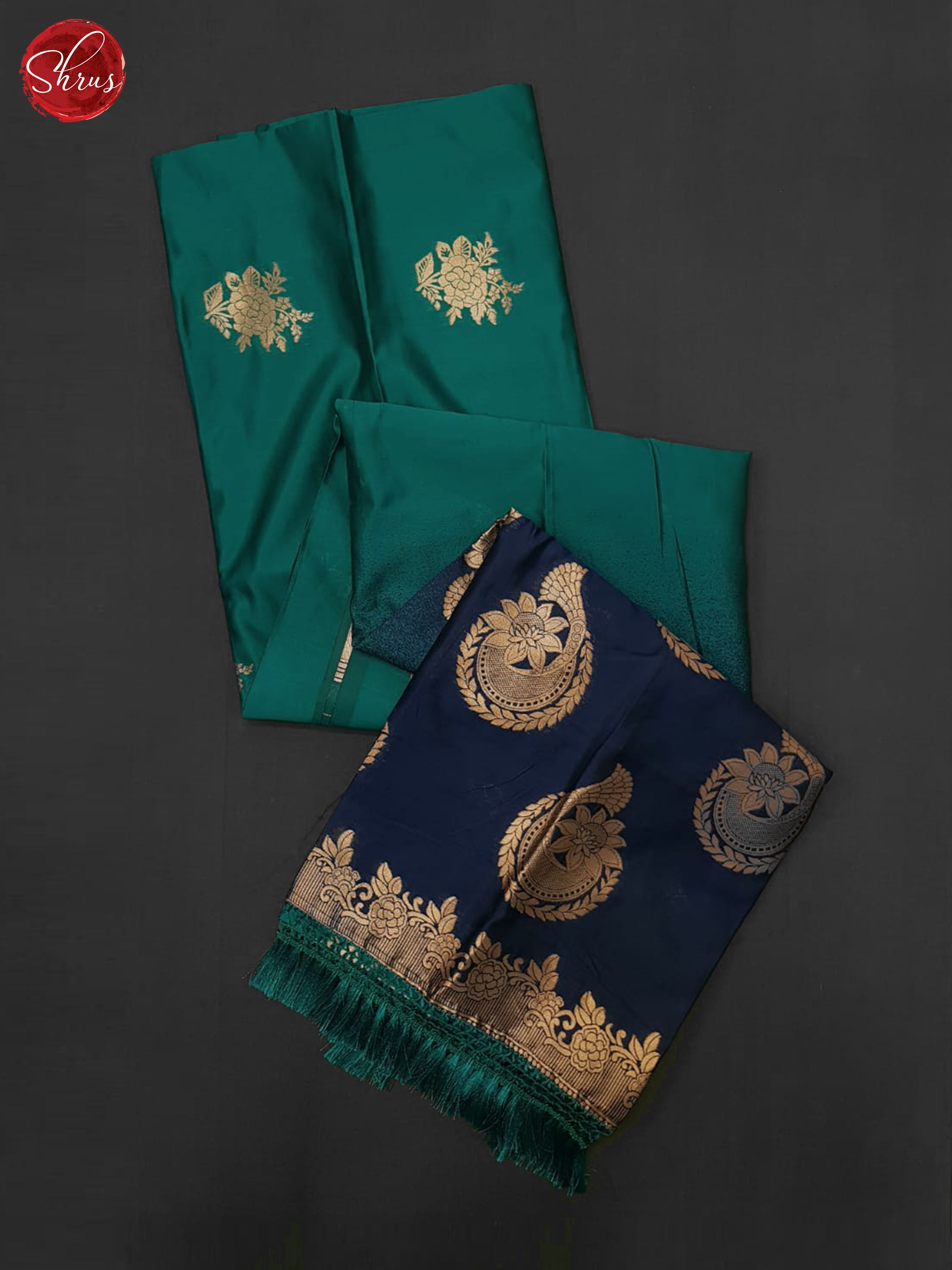 Green & Blue - Semi Softsilk Saree - Shop on ShrusEternity.com