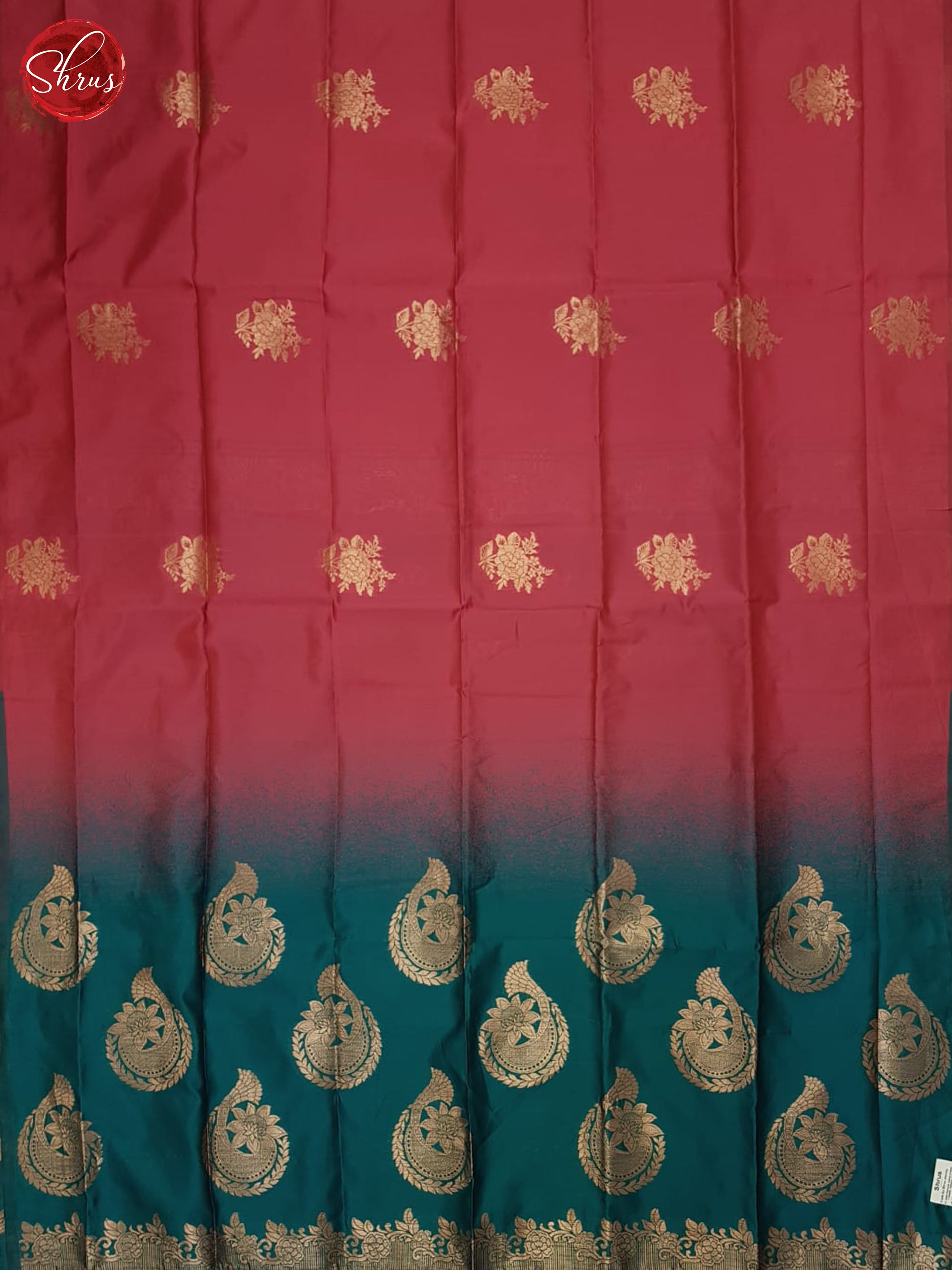 Pink & Green- Semi Softsilk Saree - Shop on ShrusEternity.com