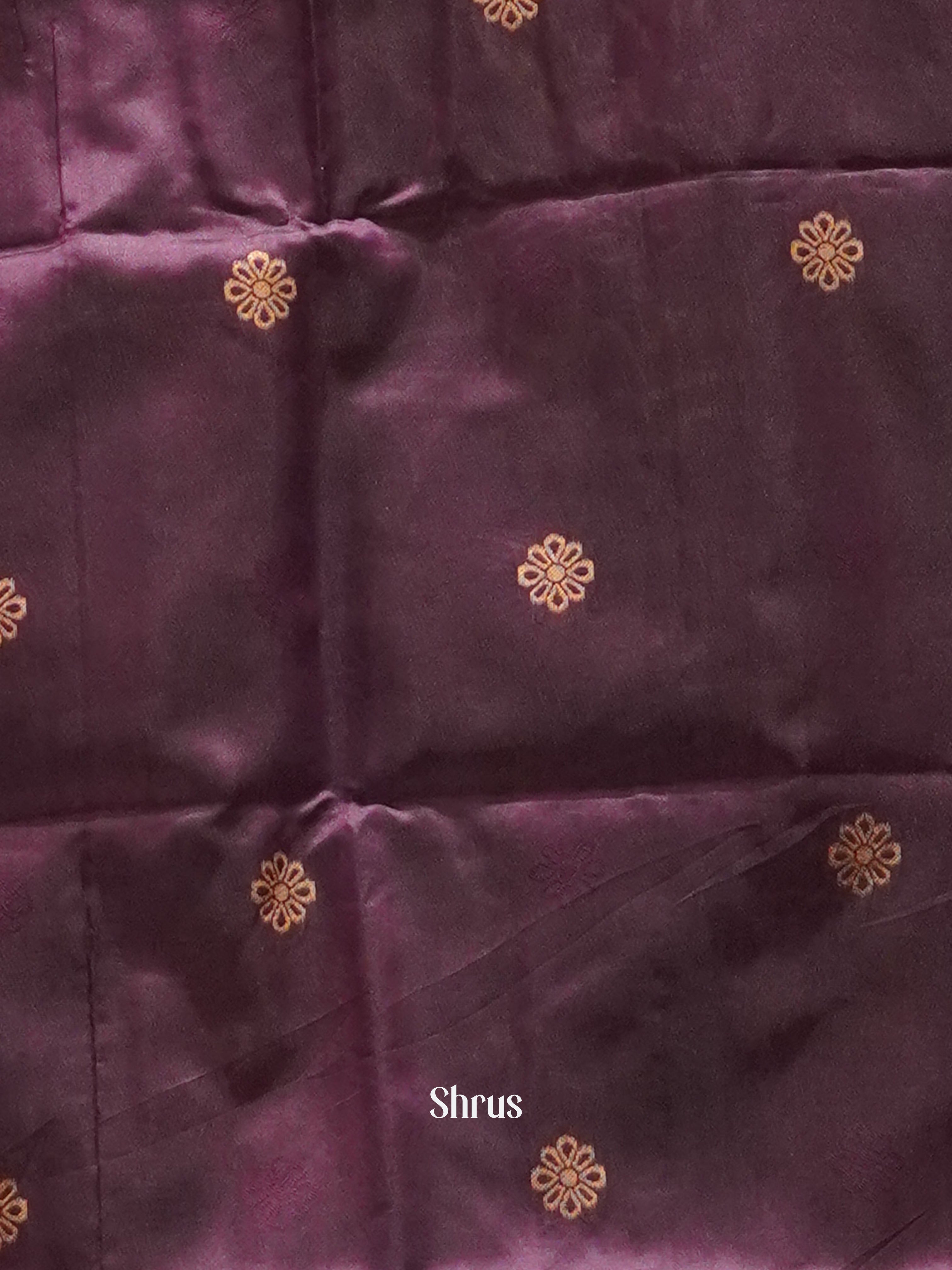 Blue & Wine - Semi Softsilk Saree