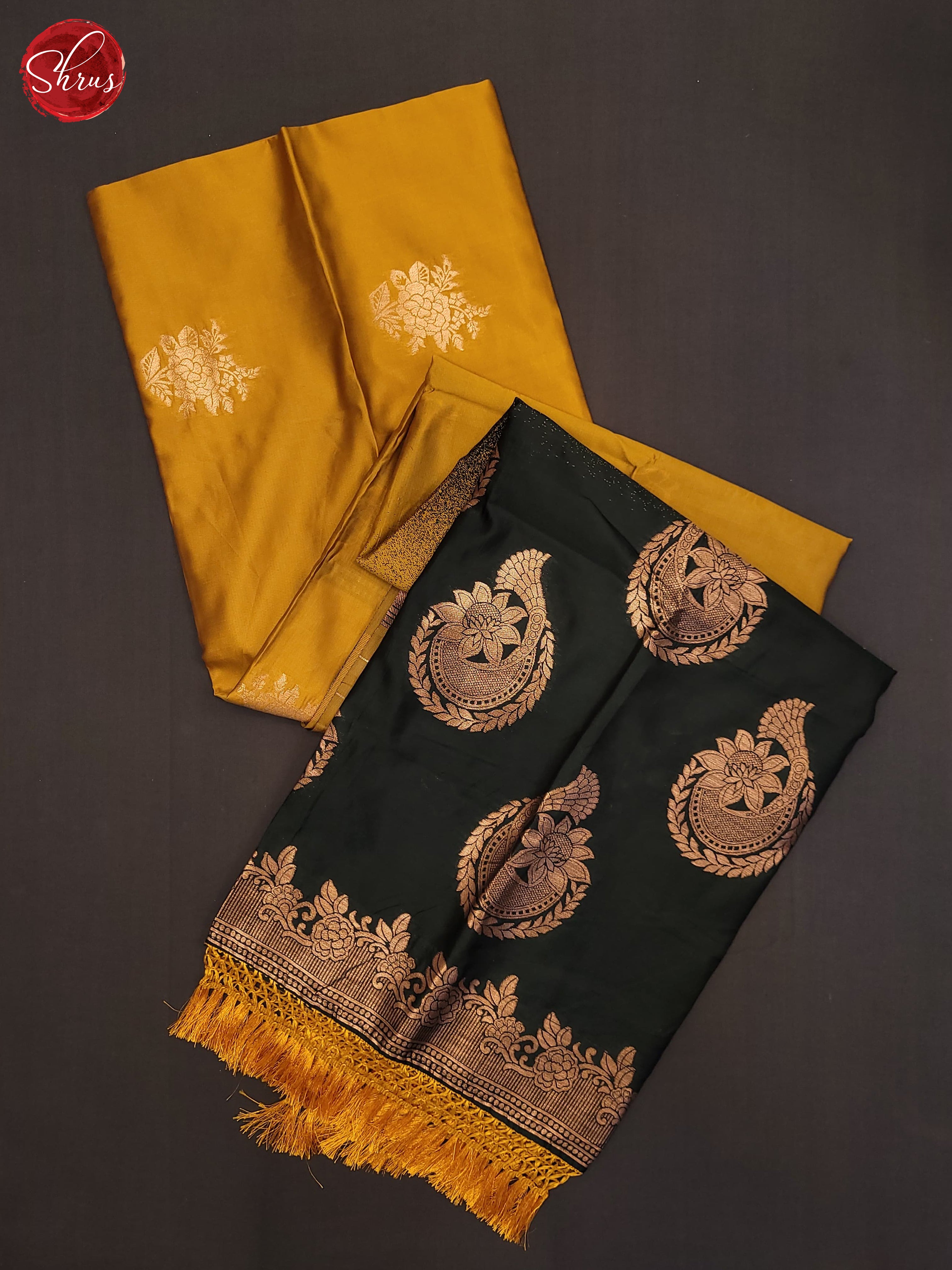 Mustard & Green - Semi Soft Silk Saree - Shop on ShrusEternity.com