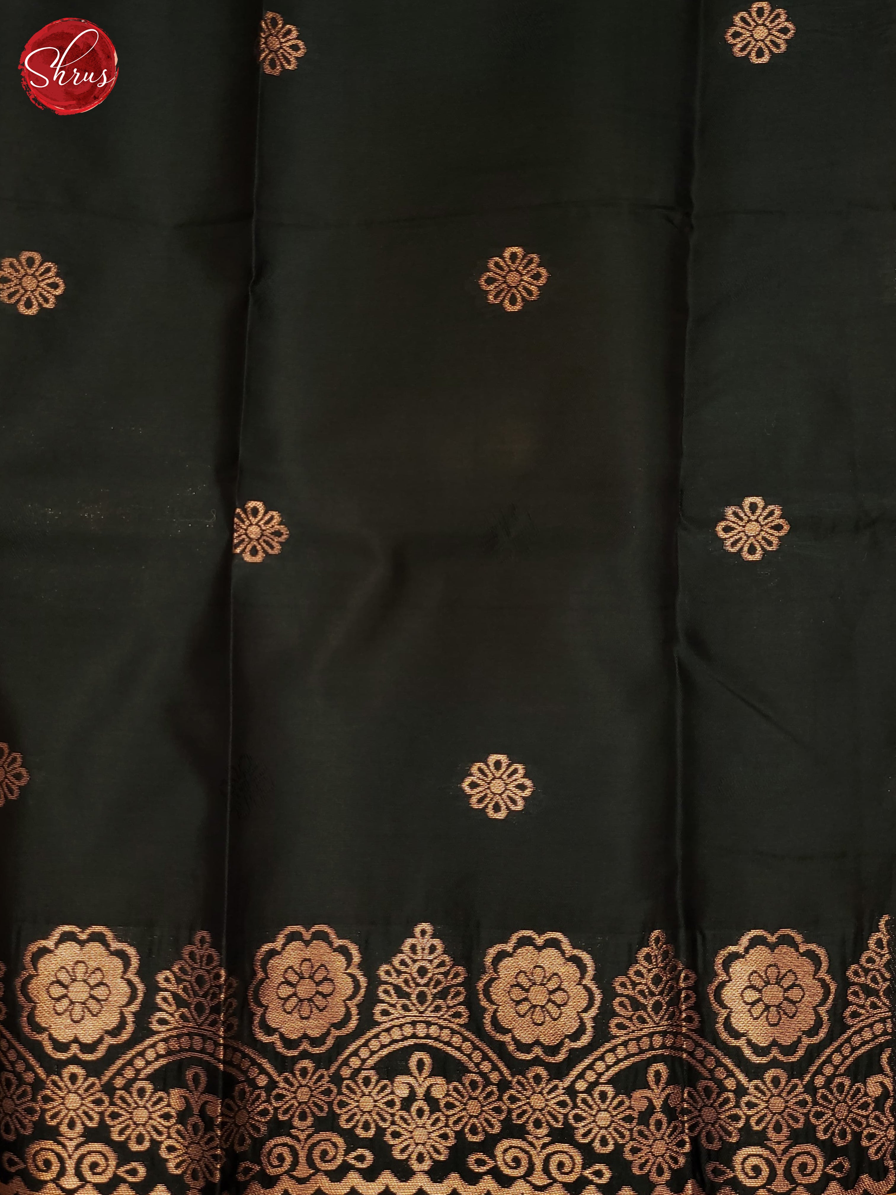 Yellow & Bottle Green- Semi Softsilk Saree - Shop on ShrusEternity.com