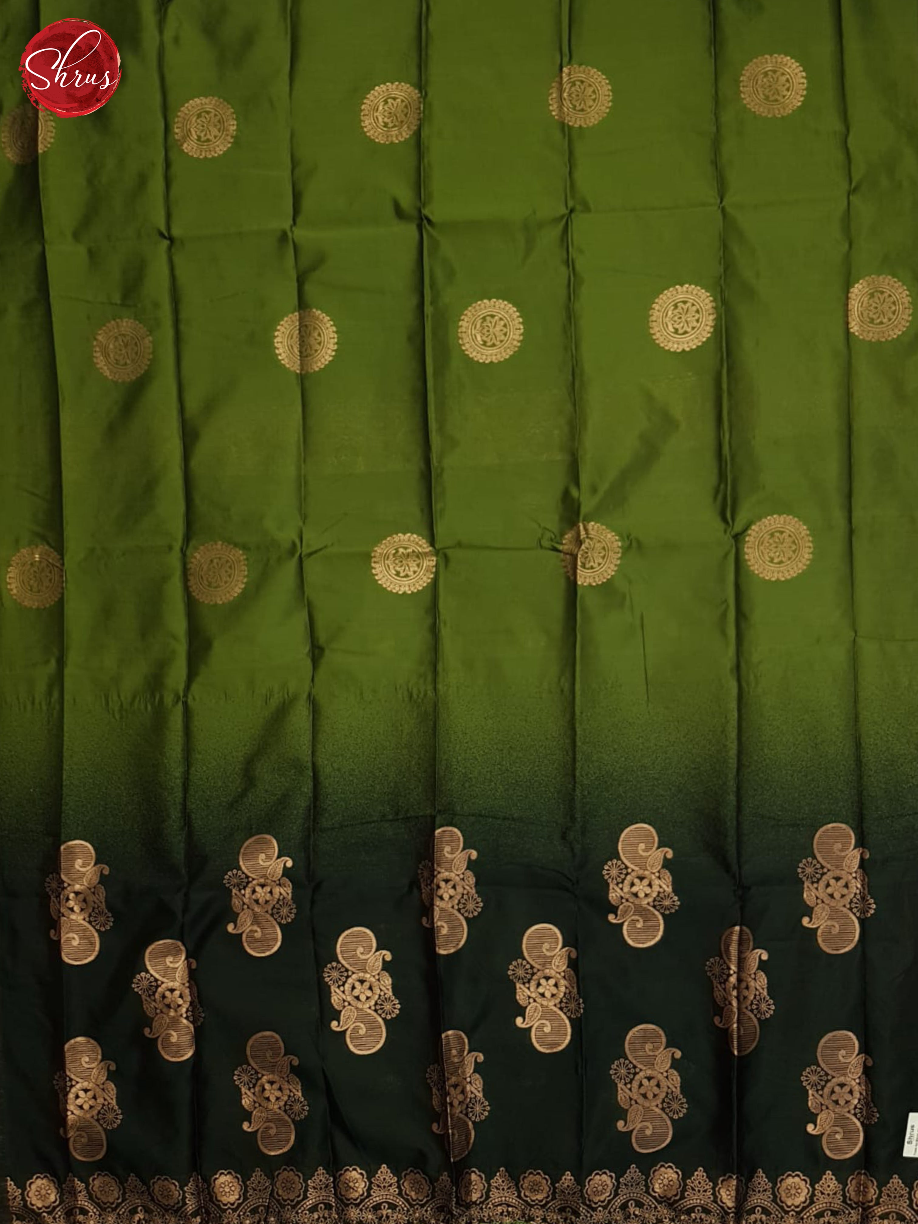 Green and Dark green-Semi soft Silk saree - Shop on ShrusEternity.com