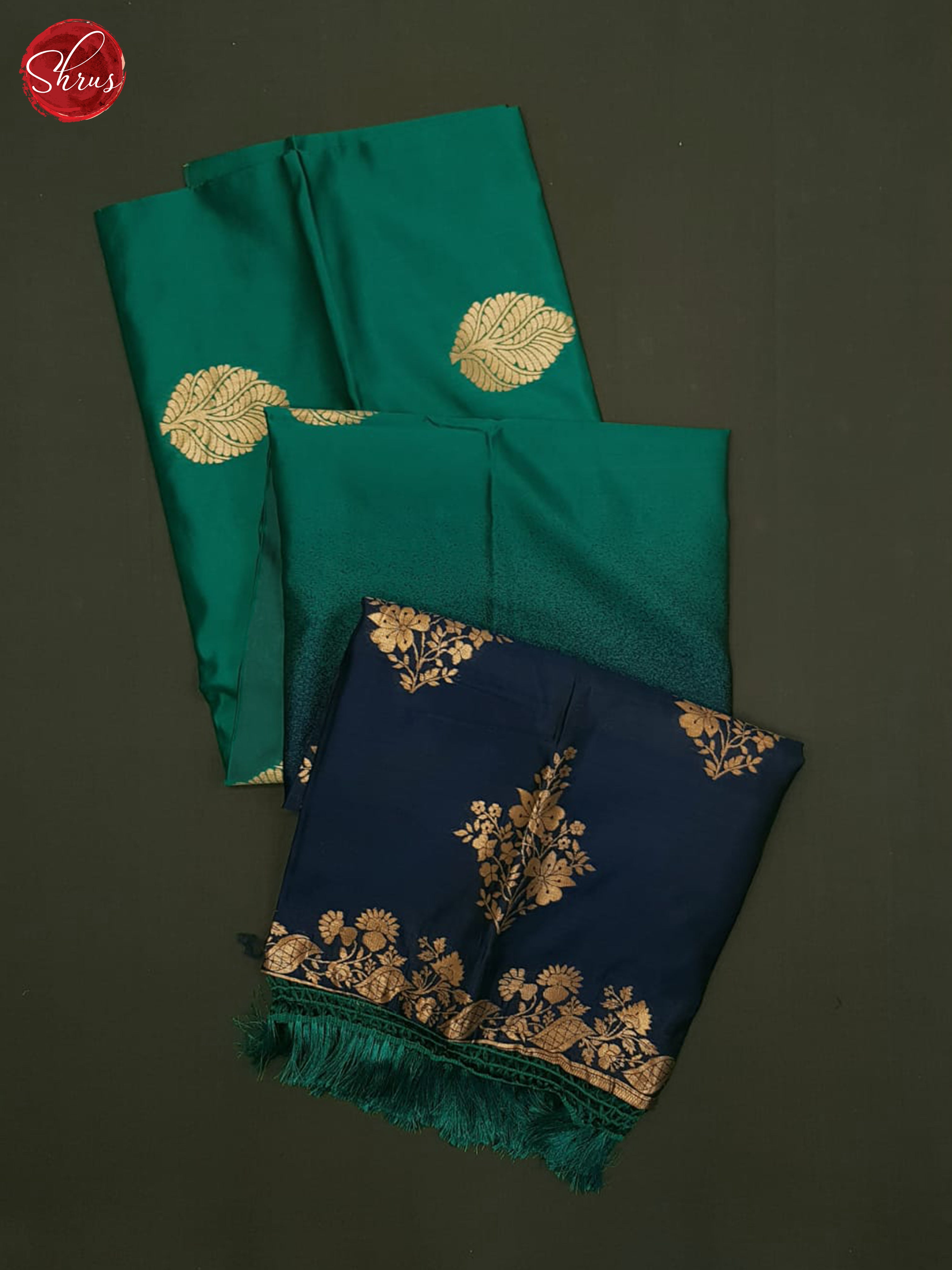 Peacock Green And Blue-Semi soft silk Saree - Shop on ShrusEternity.com