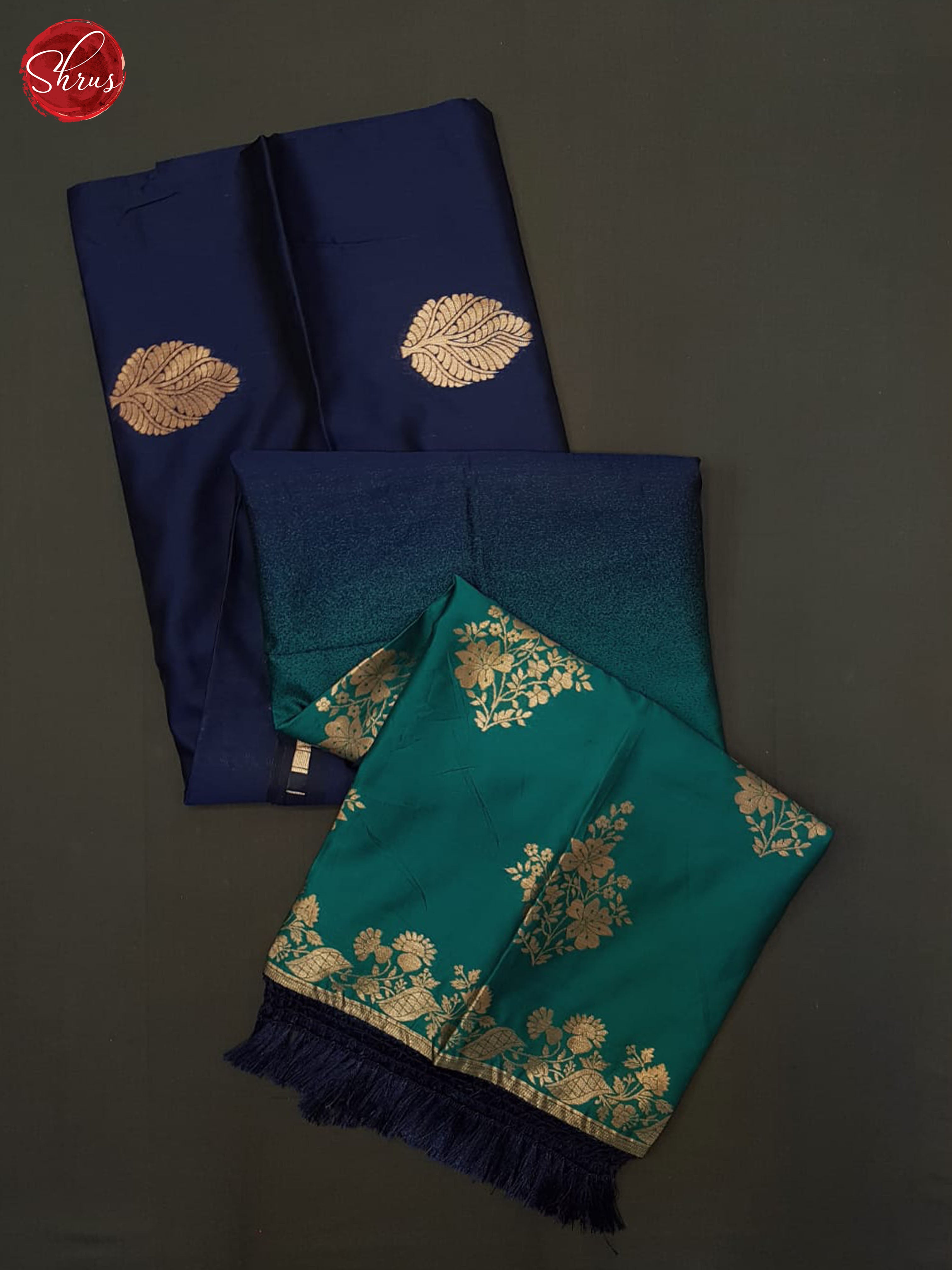 Blue And Green- Semi soft Silk saree - Shop on ShrusEternity.com