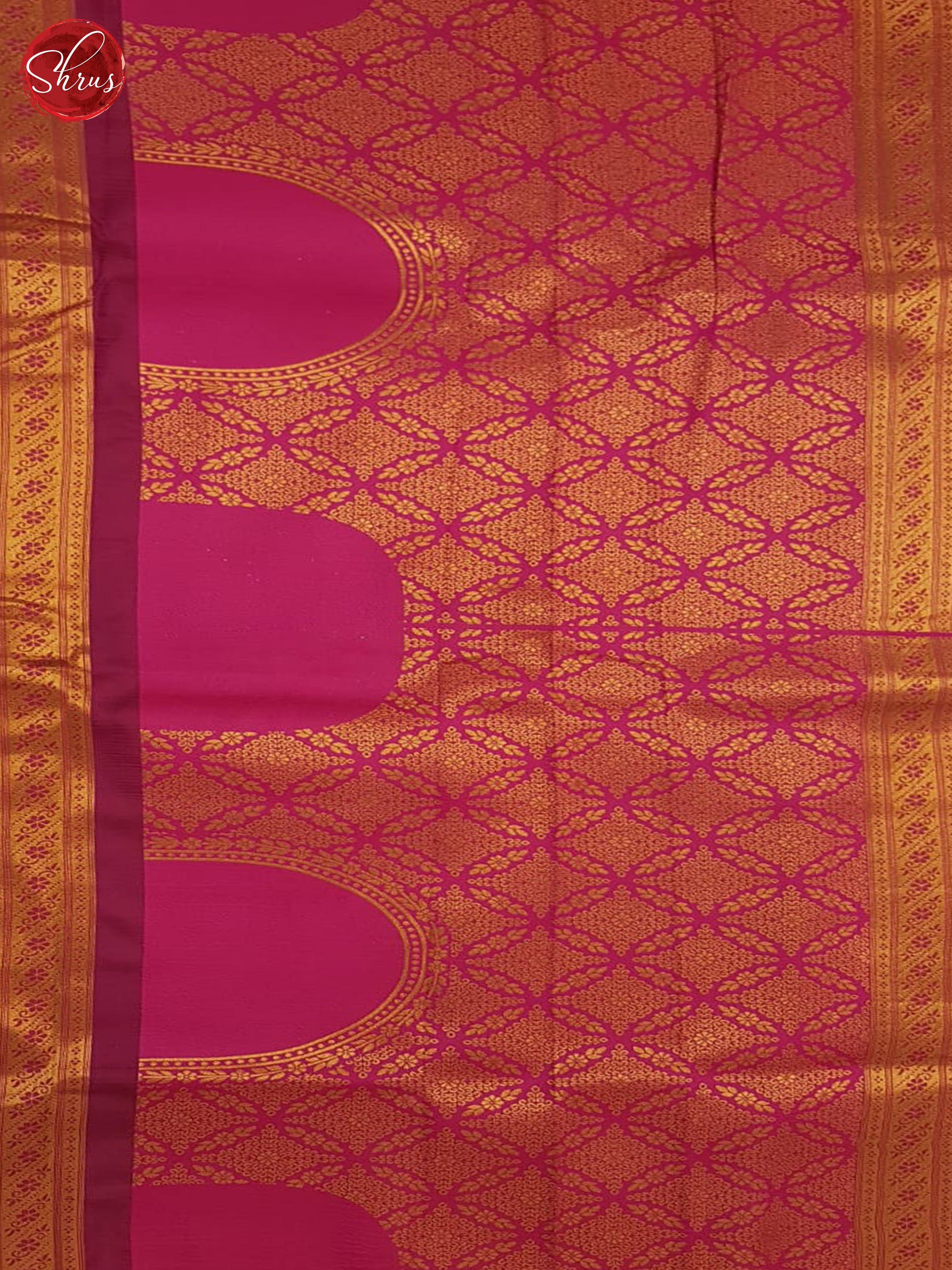 Blue and Pink - Semi Kanchipuram Saree - Shop on ShrusEternity.com