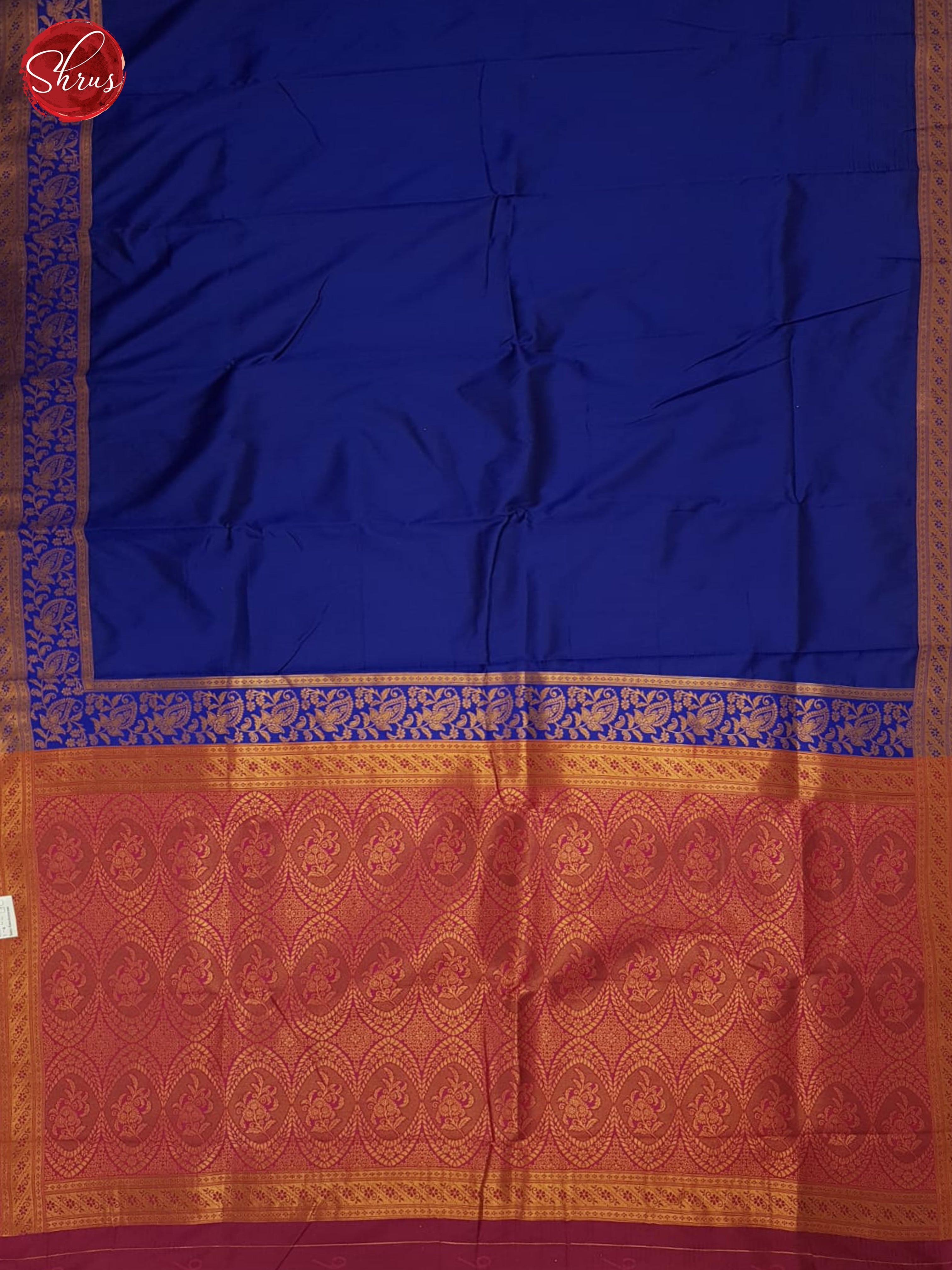 Blue amd Pink - Semi Kanchipuram Saree - Shop on ShrusEternity.com