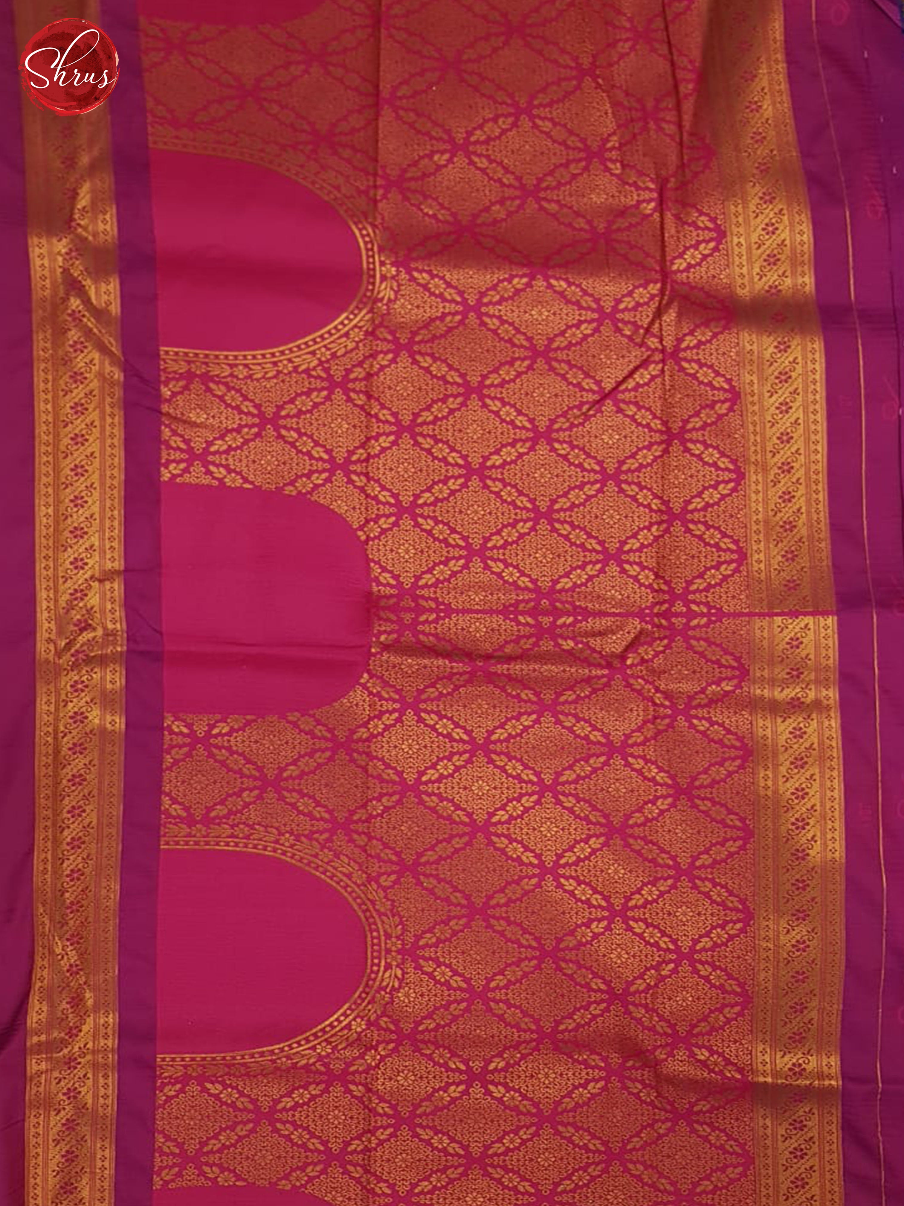 Green And Pink-Semi kanchipuram Saree - Shop on ShrusEternity.com