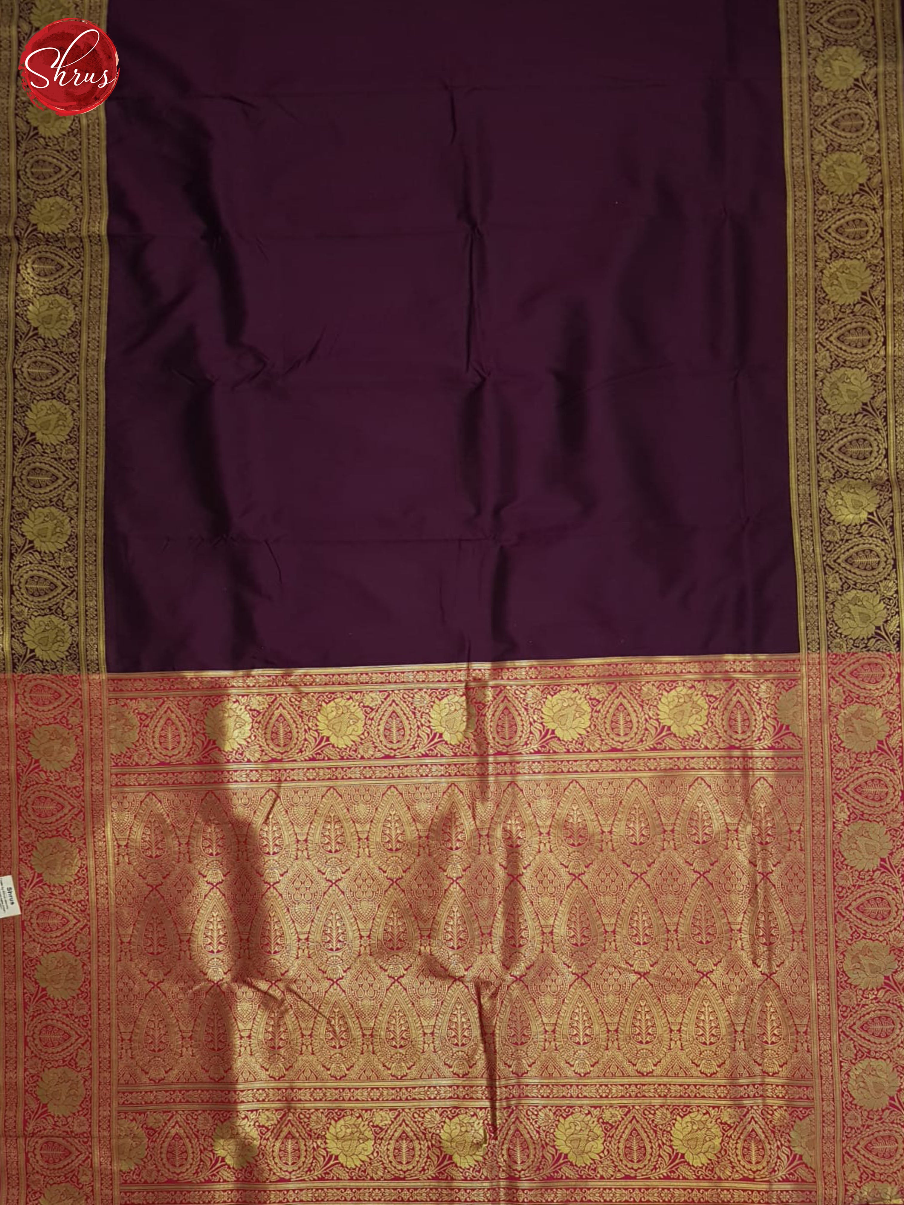 Jamun Fruit And Pink-Semi Kanchipuram saree - Shop on ShrusEternity.com