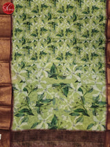 Green & Brown - Art Linen Saree - Shop on ShrusEternity.com