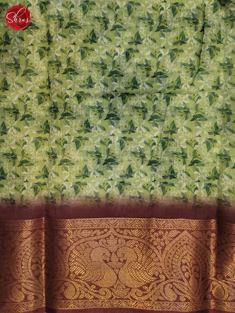 Green & Brown - Art Linen Saree - Shop on ShrusEternity.com