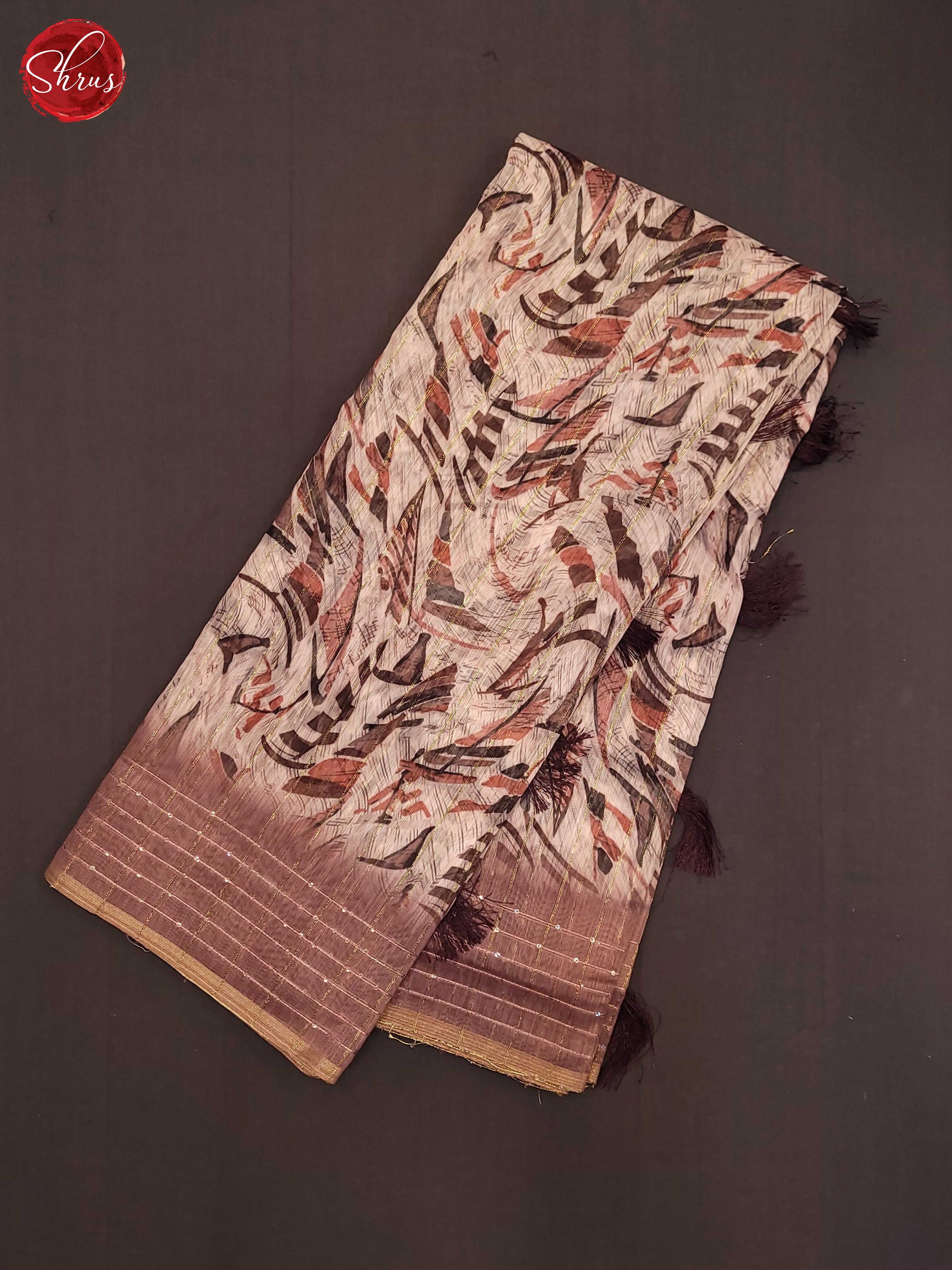 Onion Pink & Brown - Semi Jute Saree - Shop on ShrusEternity.com