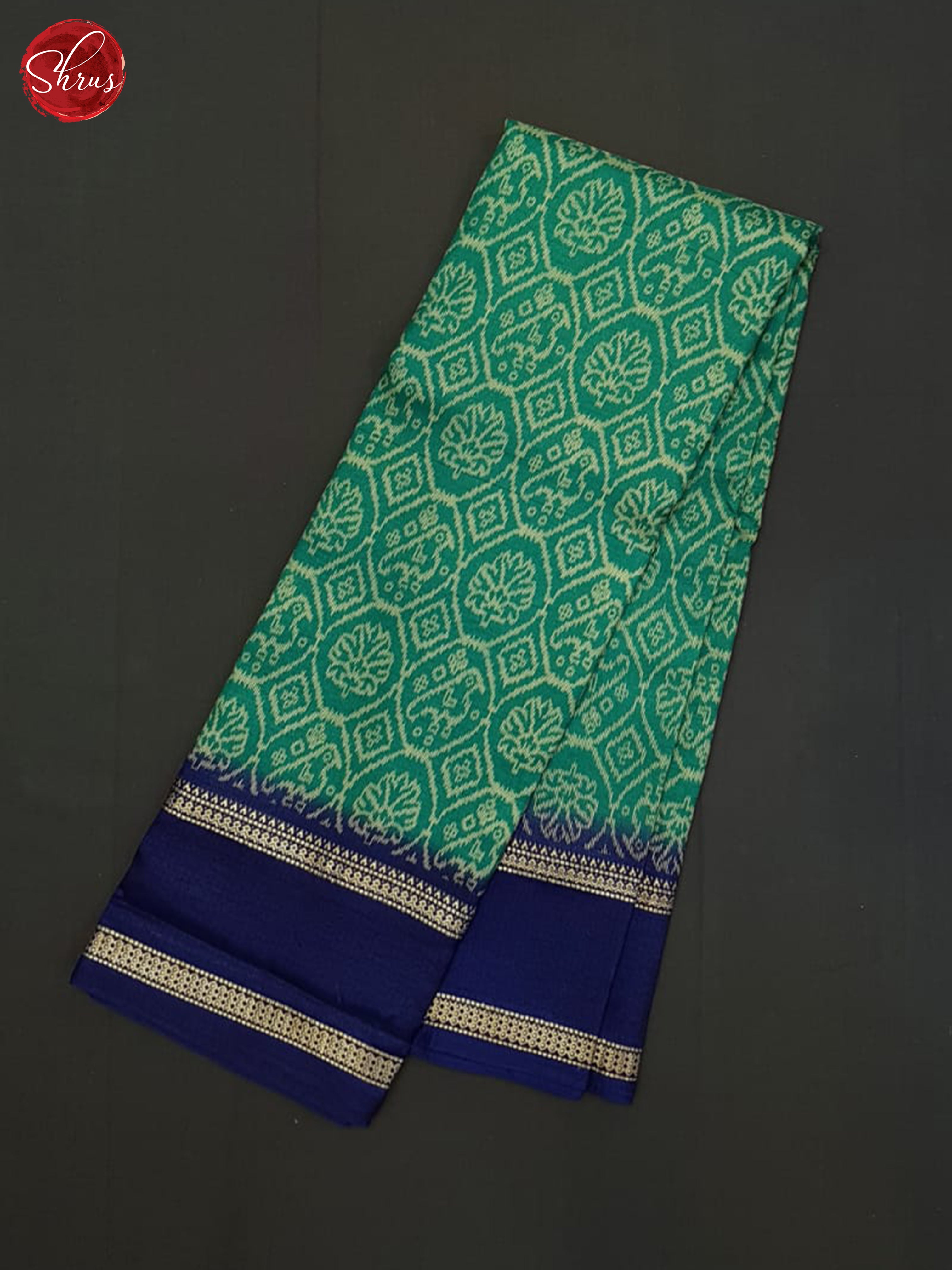 Green And Blue- Semi Crepe saree - Shop on ShrusEternity.com