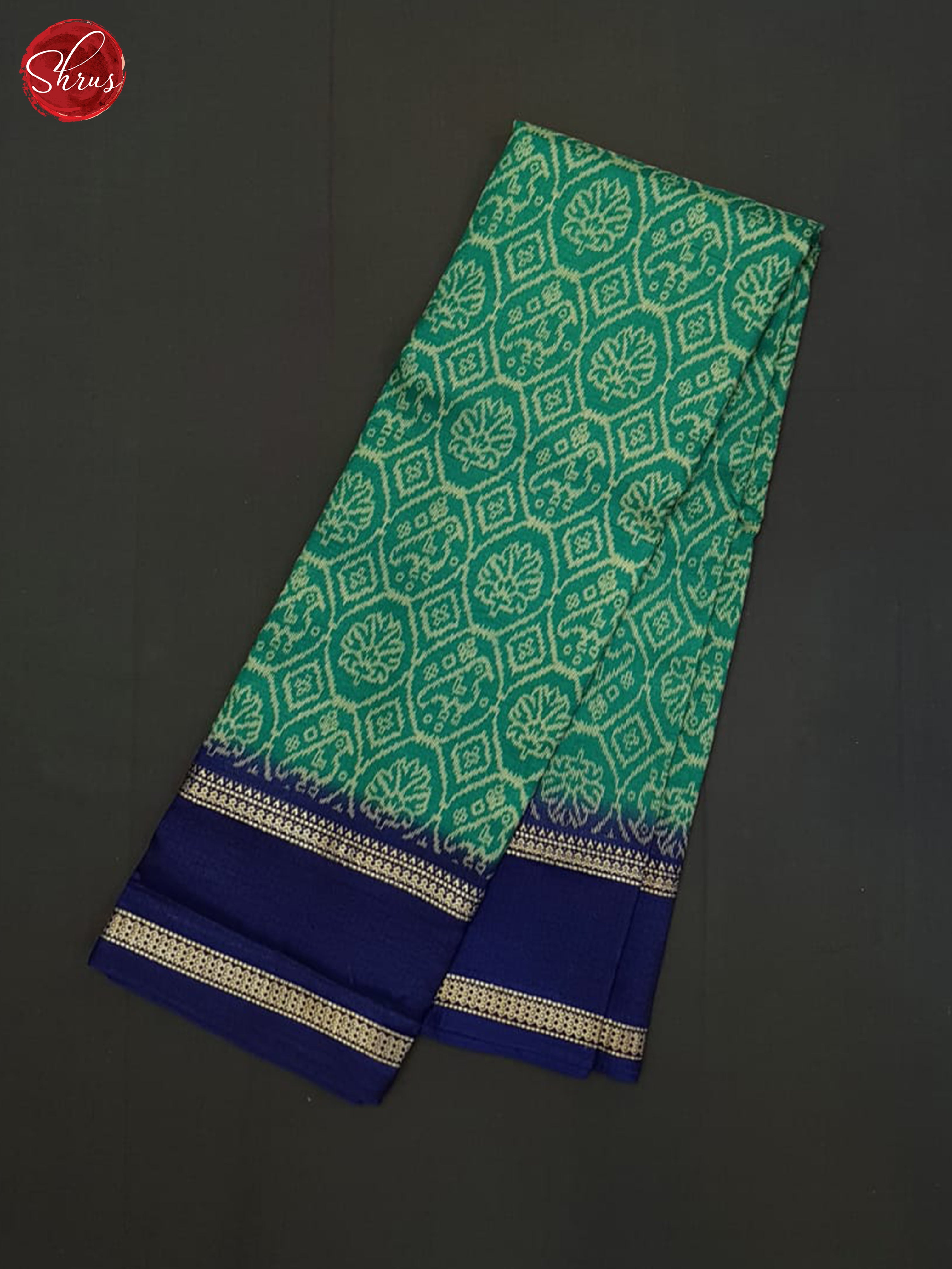 Green And Blue- Semi Crepe saree - Shop on ShrusEternity.com