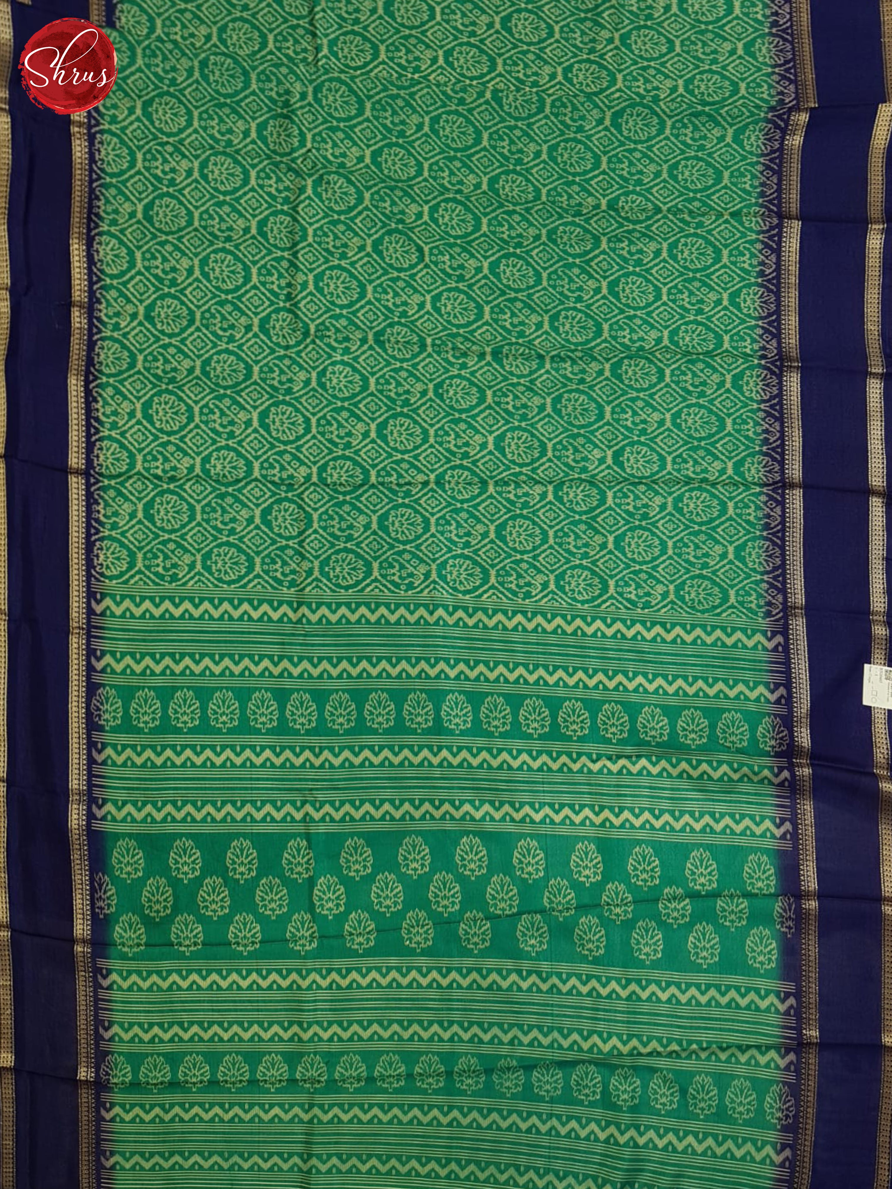 Green And Blue- Semi Crepe saree - Shop on ShrusEternity.com