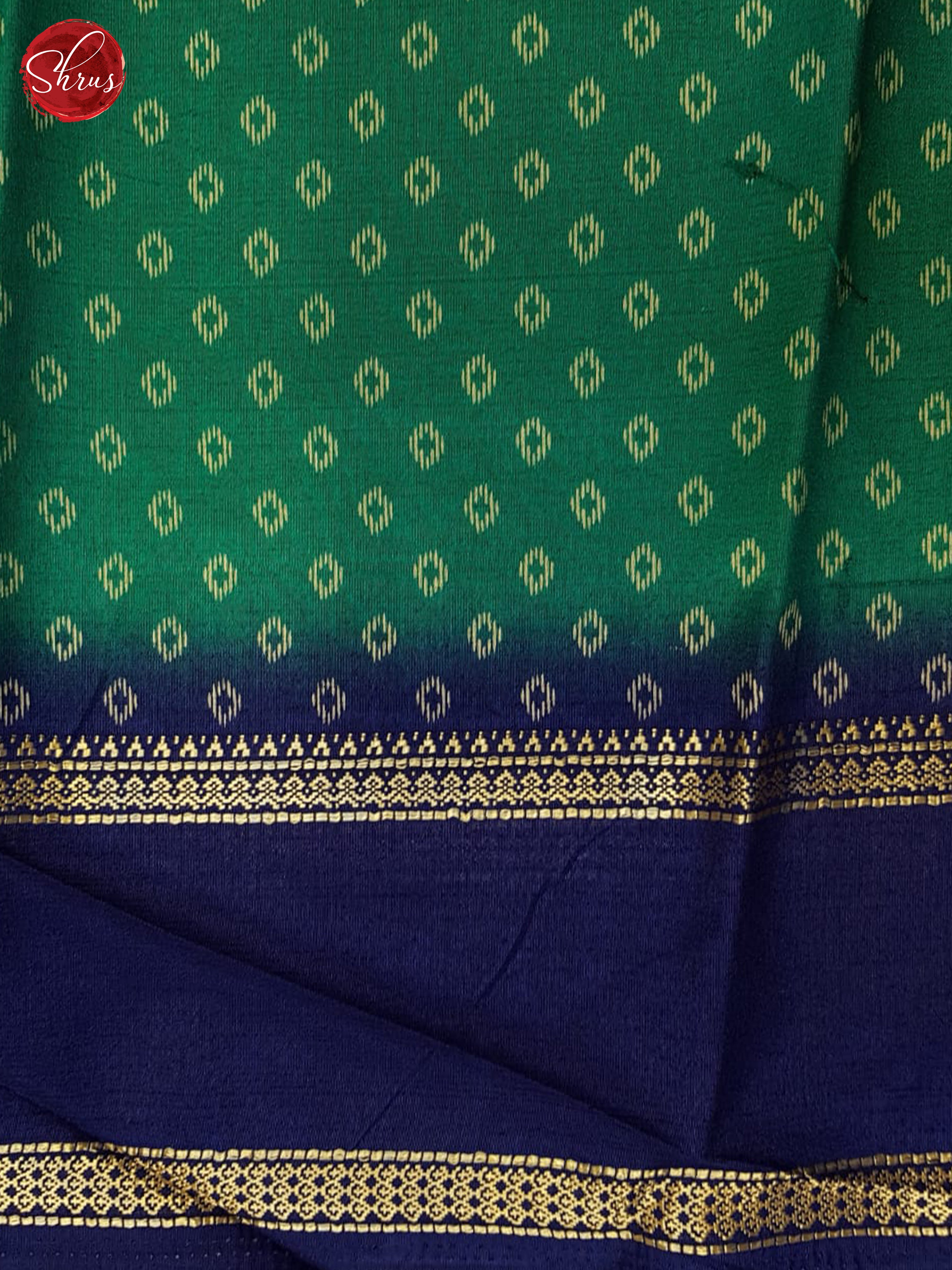 Green And Blue- Semi Crepe saree - Shop on ShrusEternity.com