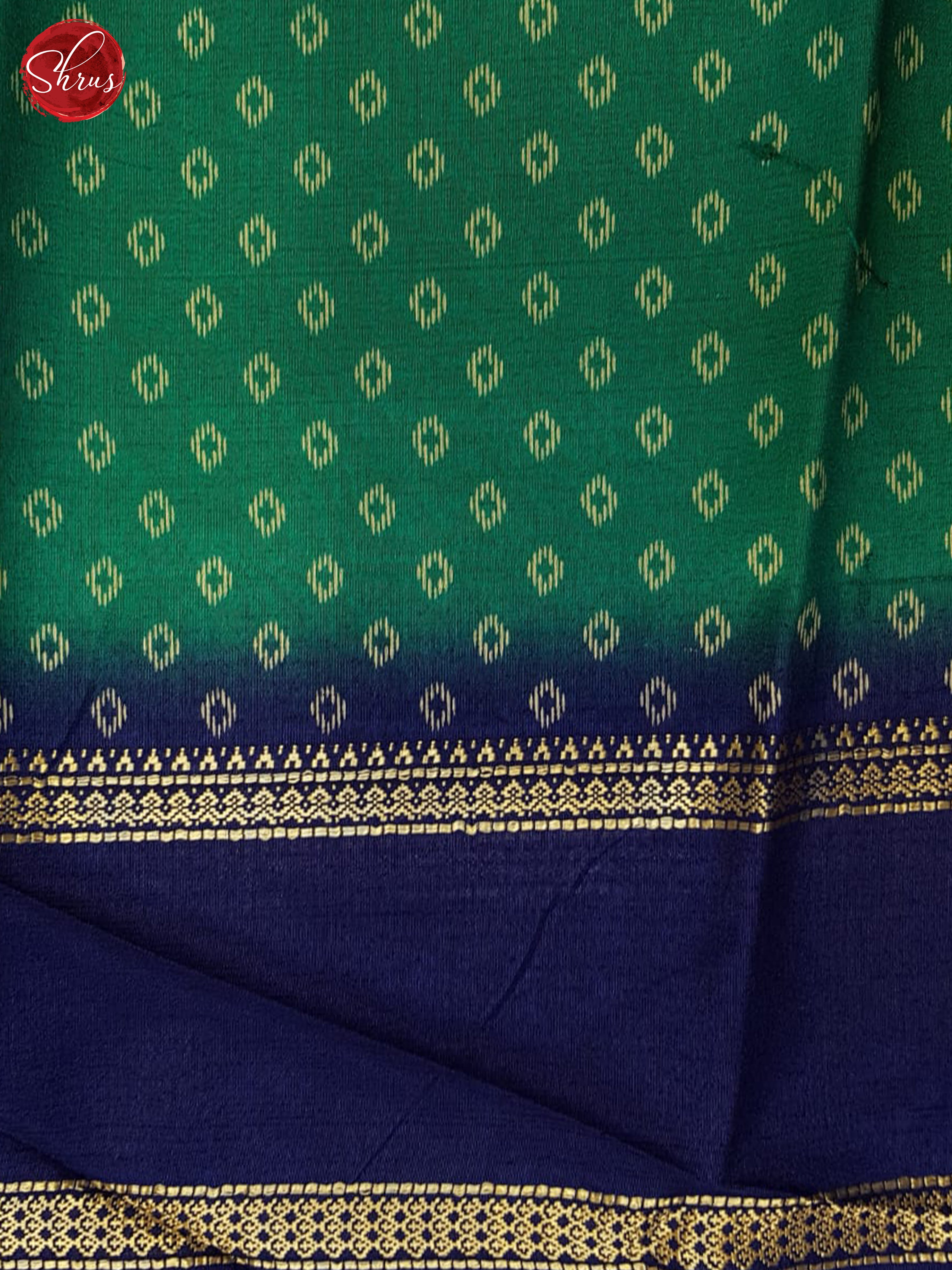 Green And Blue- Semi Crepe saree - Shop on ShrusEternity.com