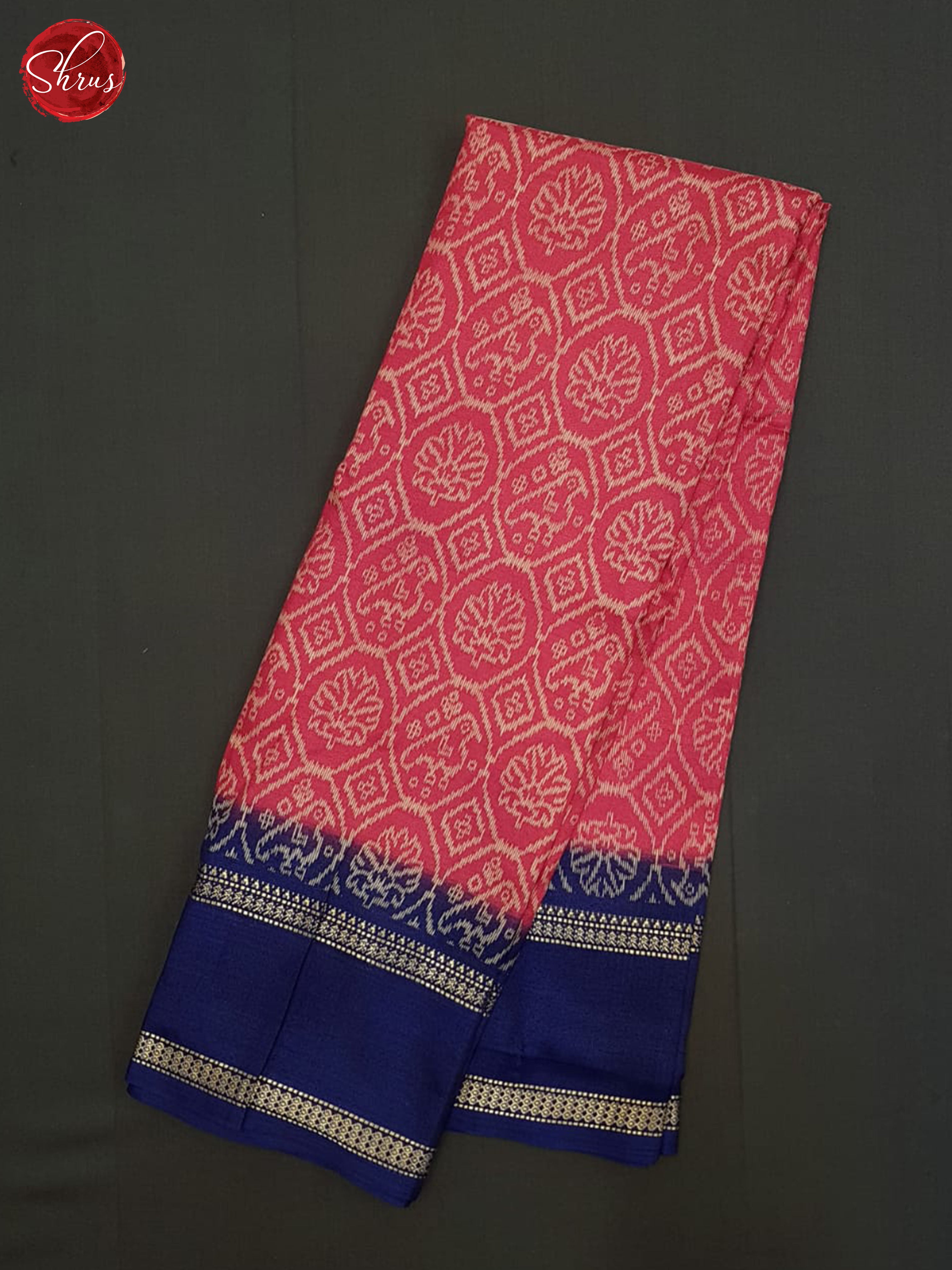 Pink And Blue- semi crepe saree - Shop on ShrusEternity.com