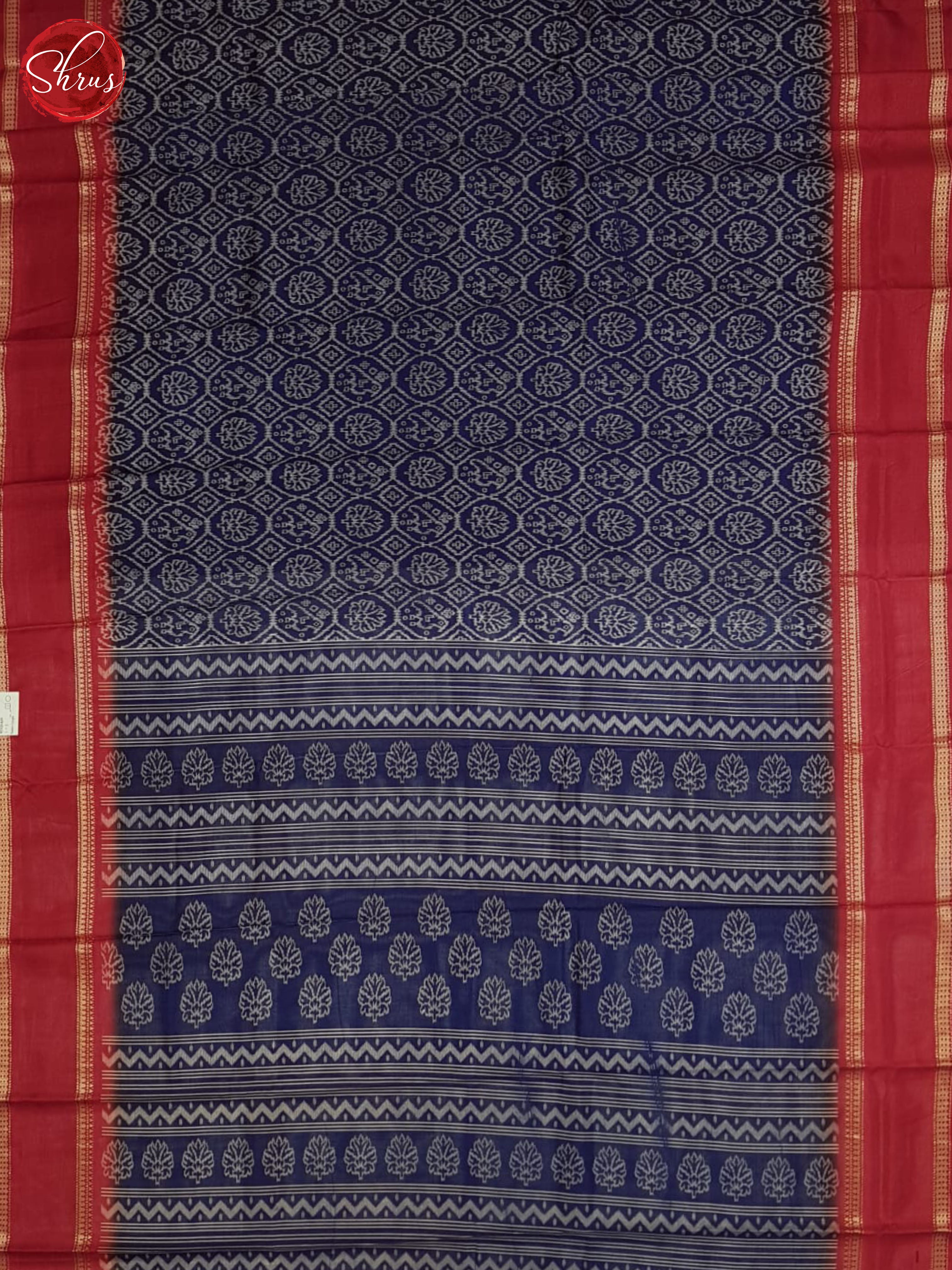 Blue And Red-Semi crepe saree - Shop on ShrusEternity.com