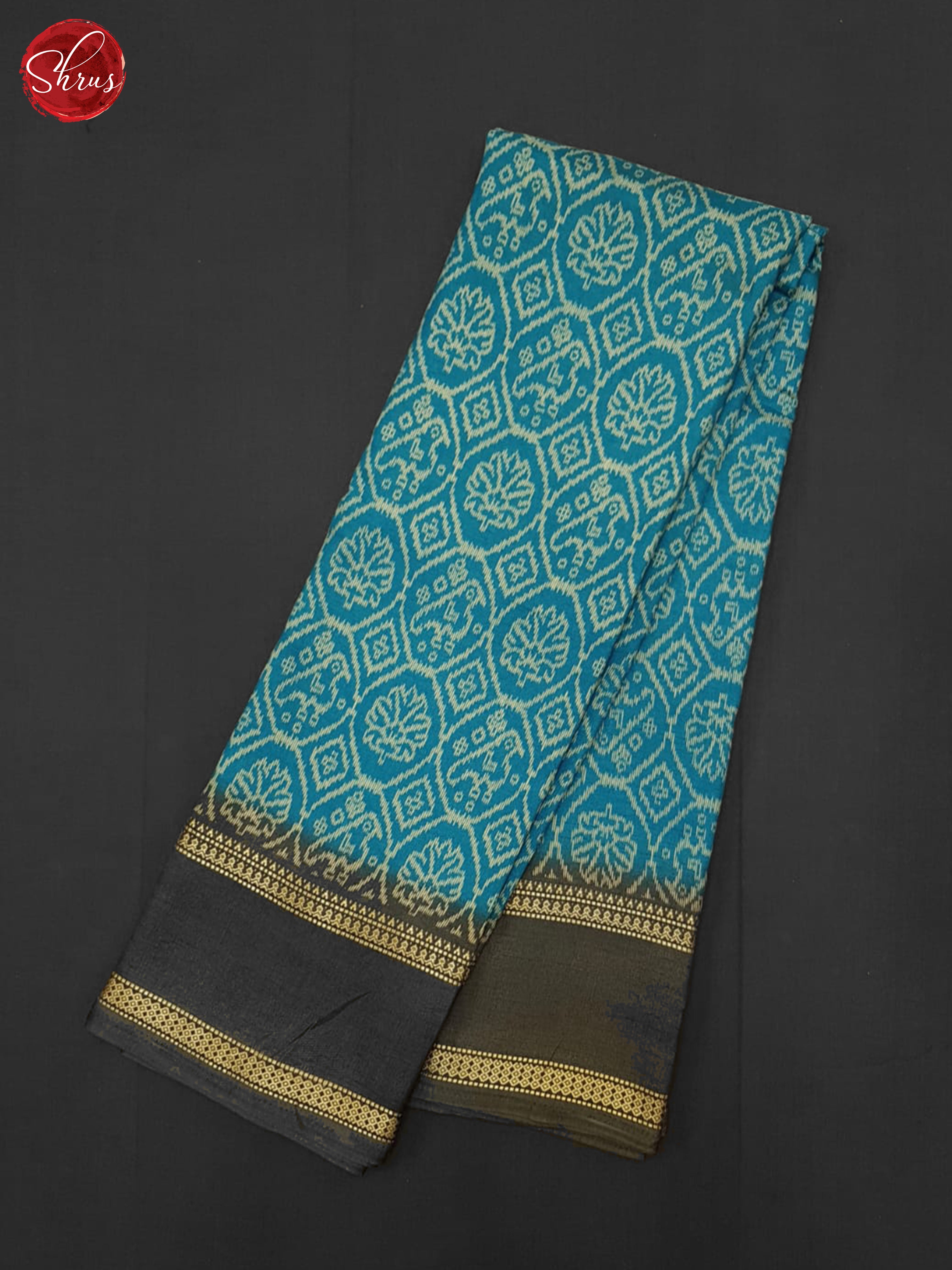 Blue & Grey- Semi Crepe Saree - Shop on ShrusEternity.com