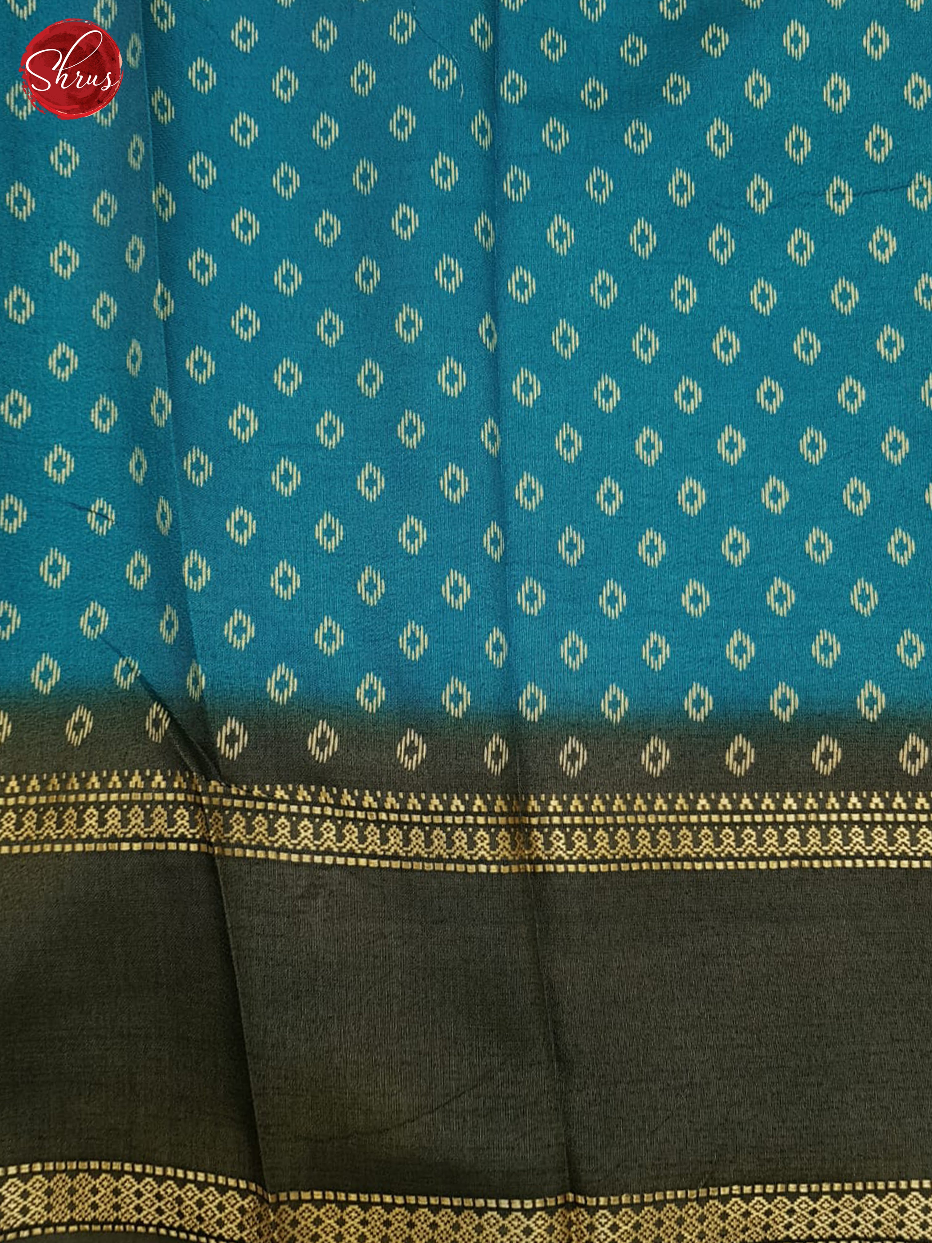 Blue & Grey- Semi Crepe Saree - Shop on ShrusEternity.com