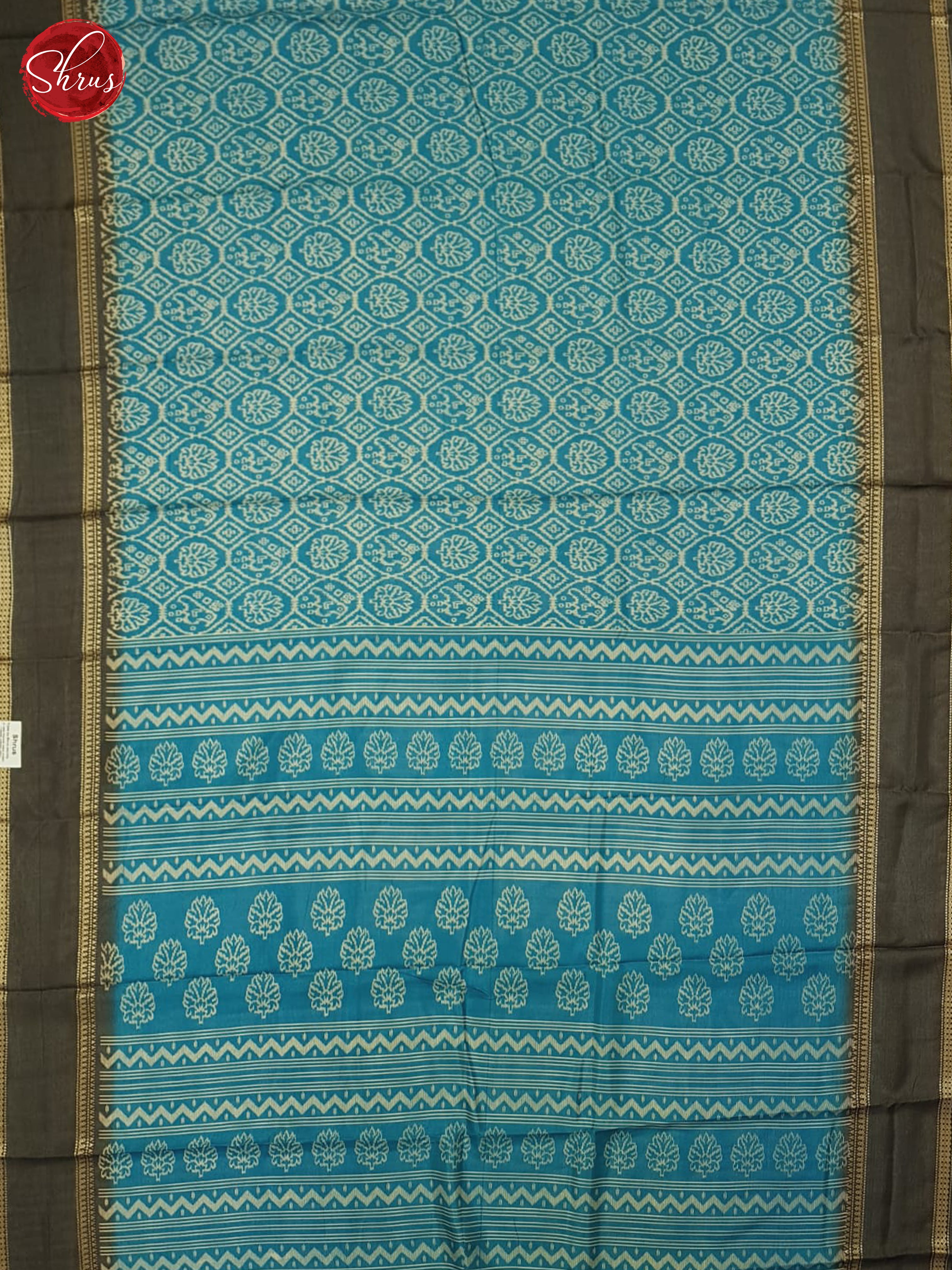 Blue & Grey- Semi Crepe Saree - Shop on ShrusEternity.com