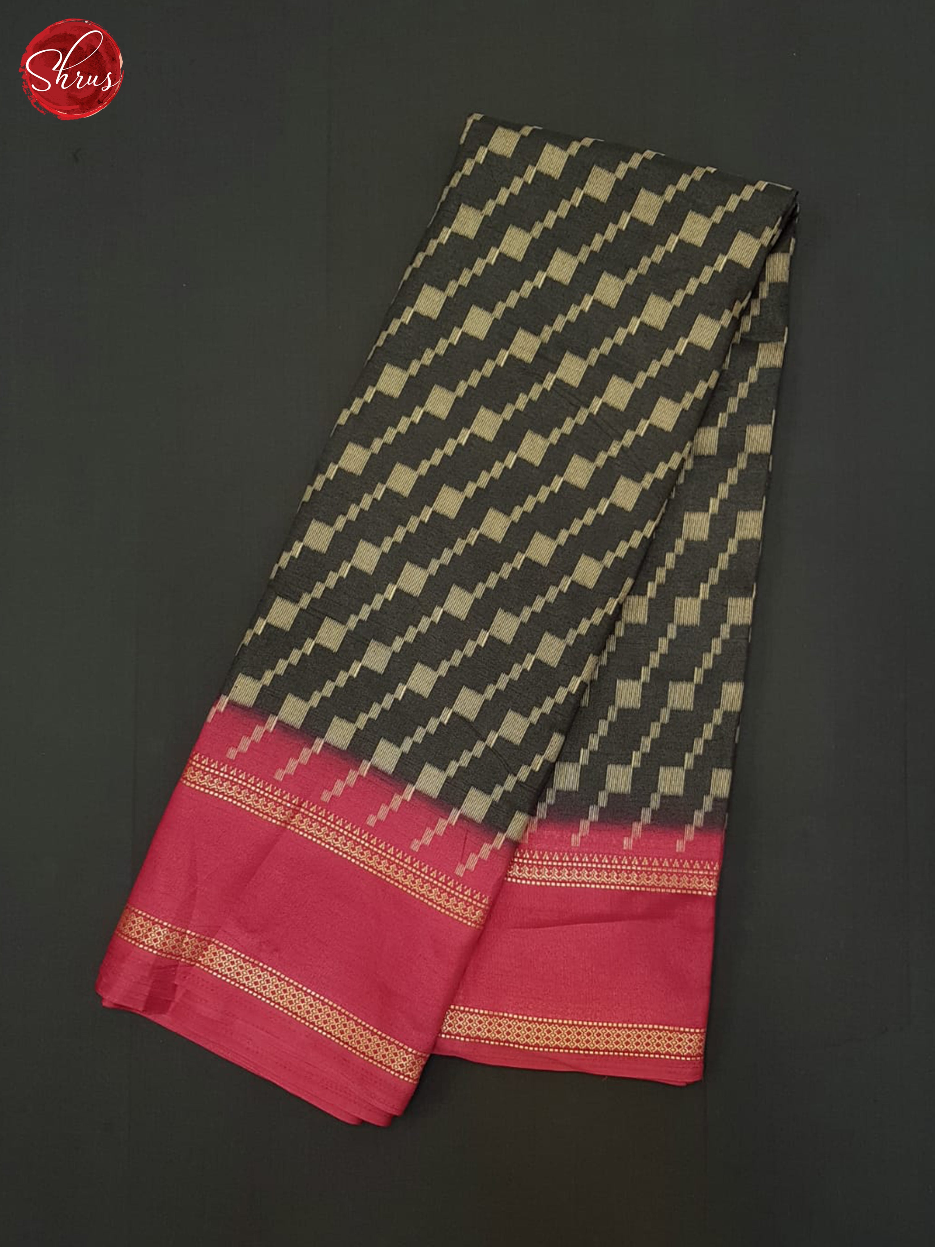 Grey & Pink- Semi Crepe Saree - Shop on ShrusEternity.com