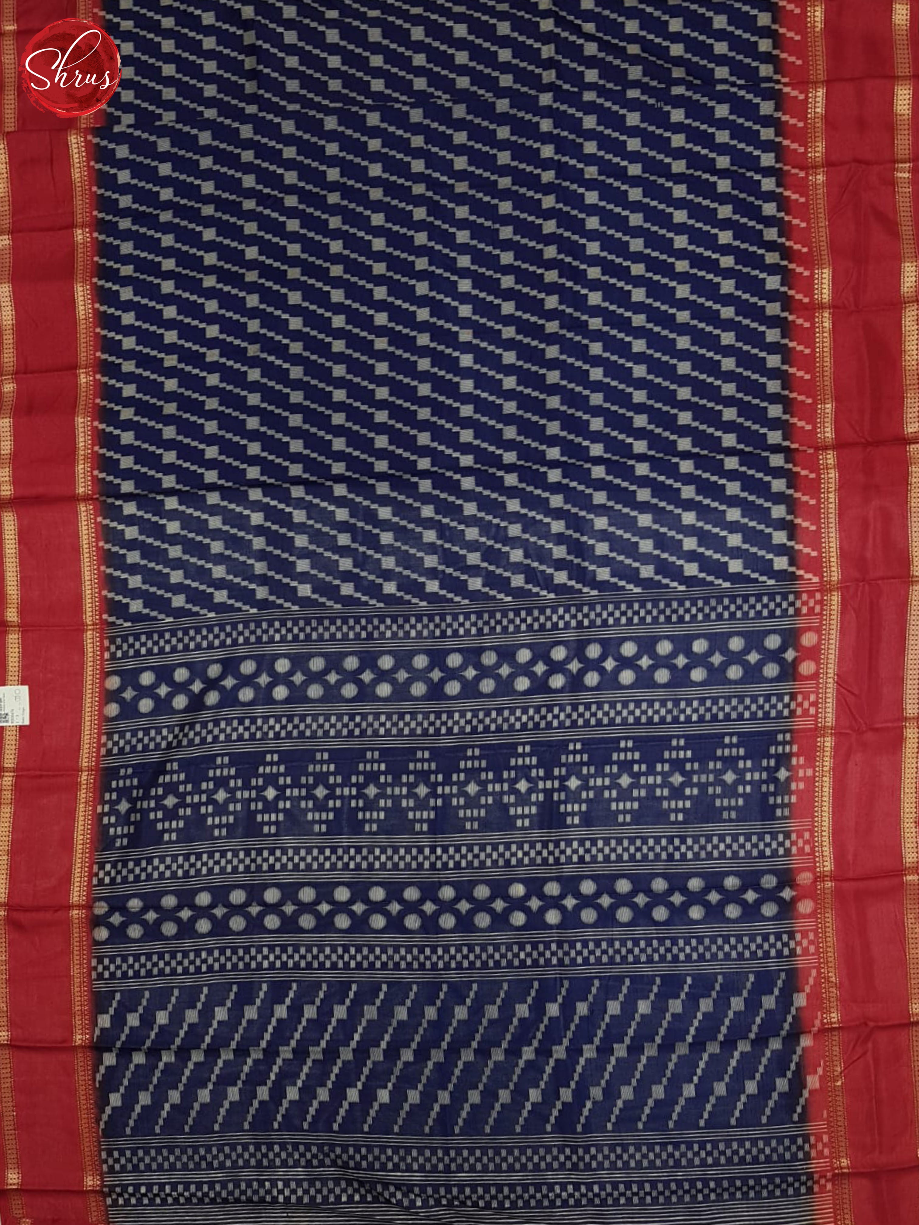 Blue And Red- Semi crepe saree - Shop on ShrusEternity.com