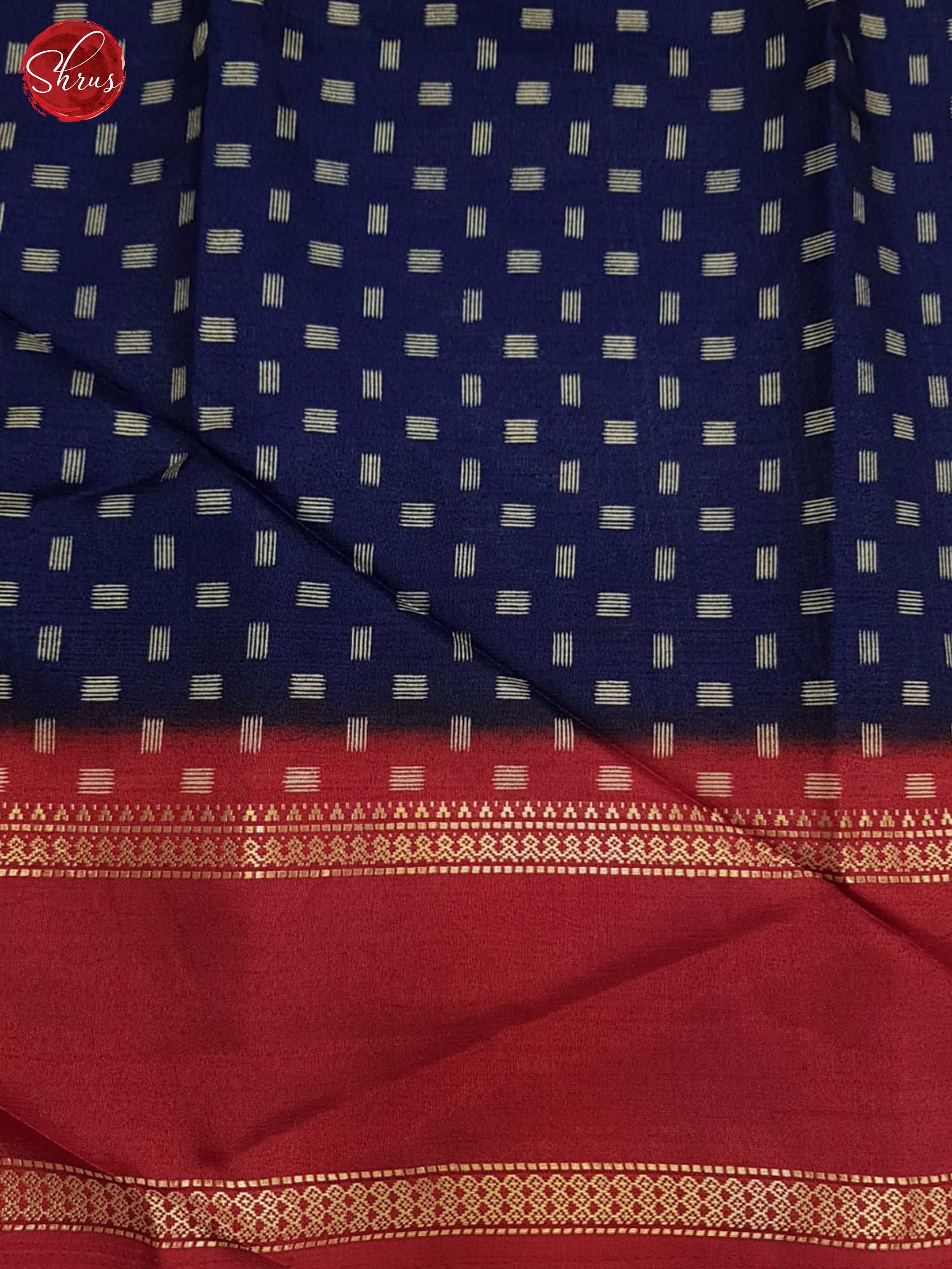 Blue And Red- Semi crepe saree - Shop on ShrusEternity.com