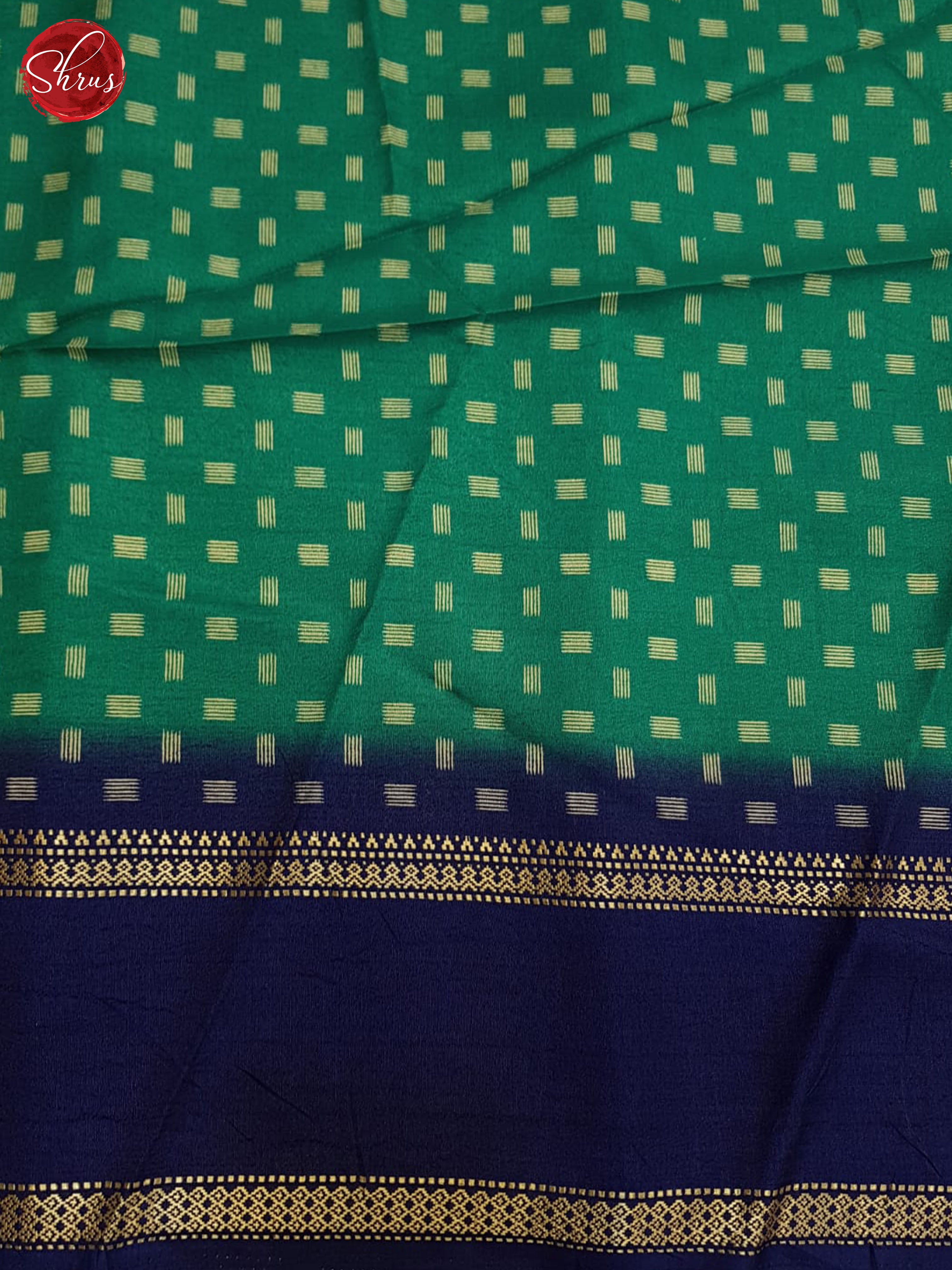 Green And Blue- Semi Crepe Saree - Shop on ShrusEternity.com