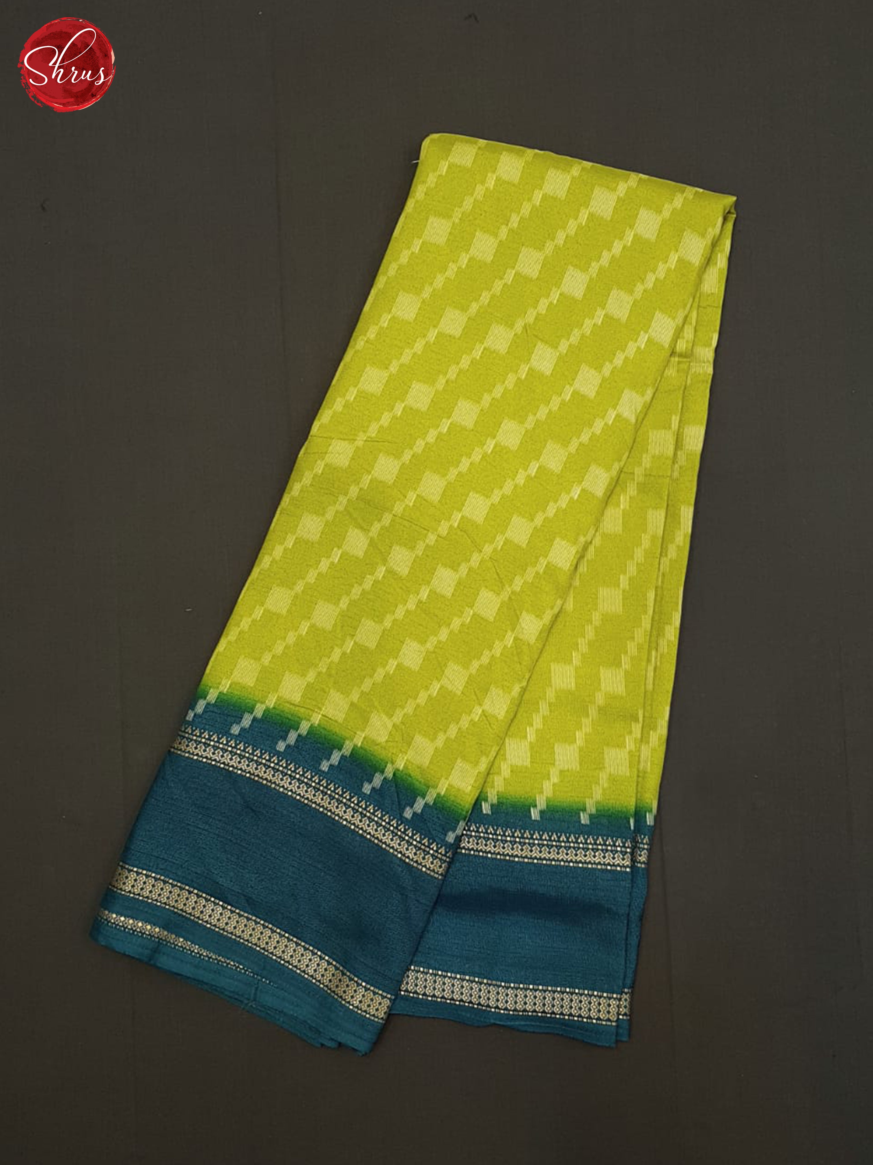 Green And Peacock Neck-Semi Crepe saree - Shop on ShrusEternity.com