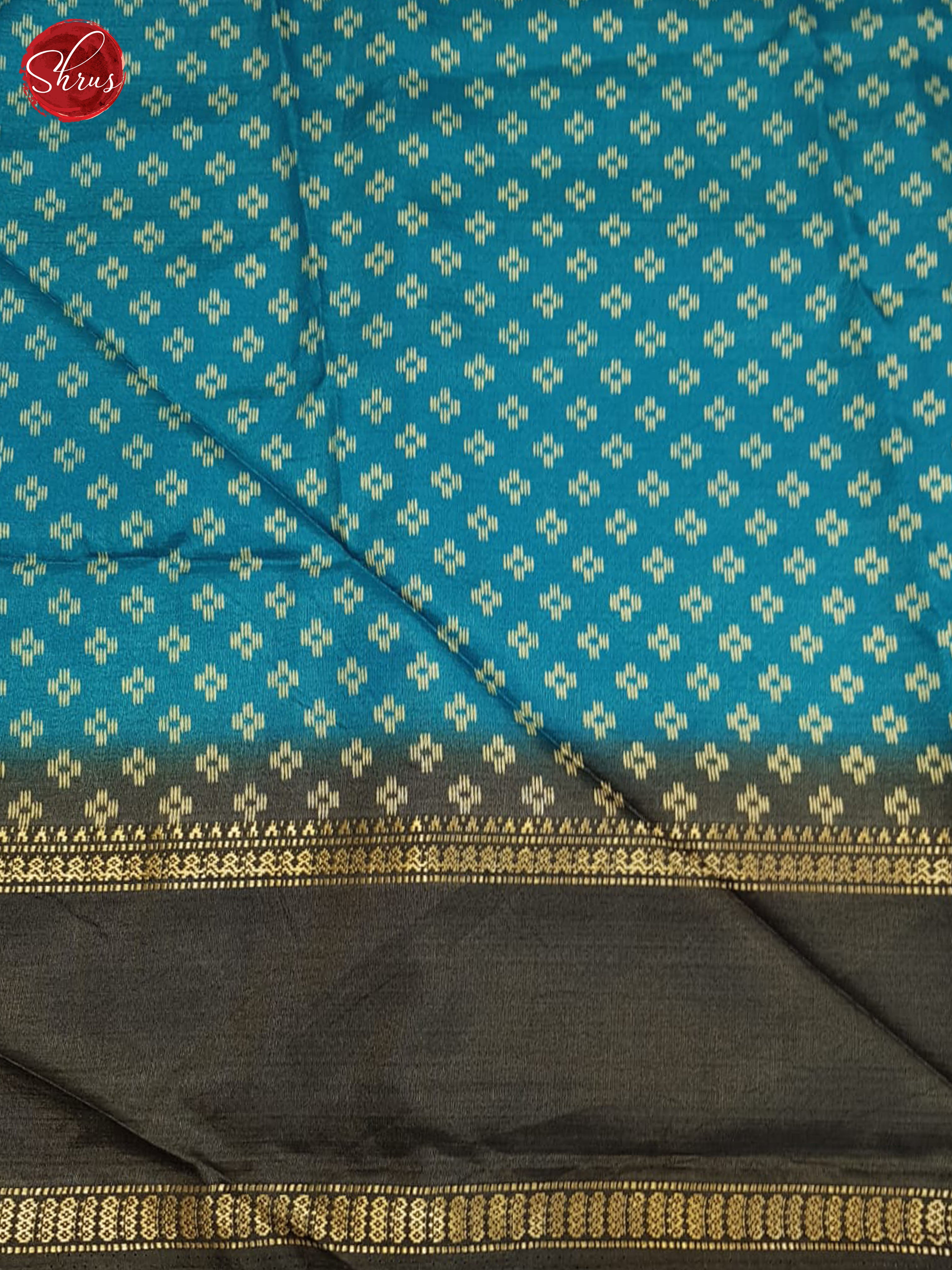 Blue And Grey- Semi crepe saree - Shop on ShrusEternity.com