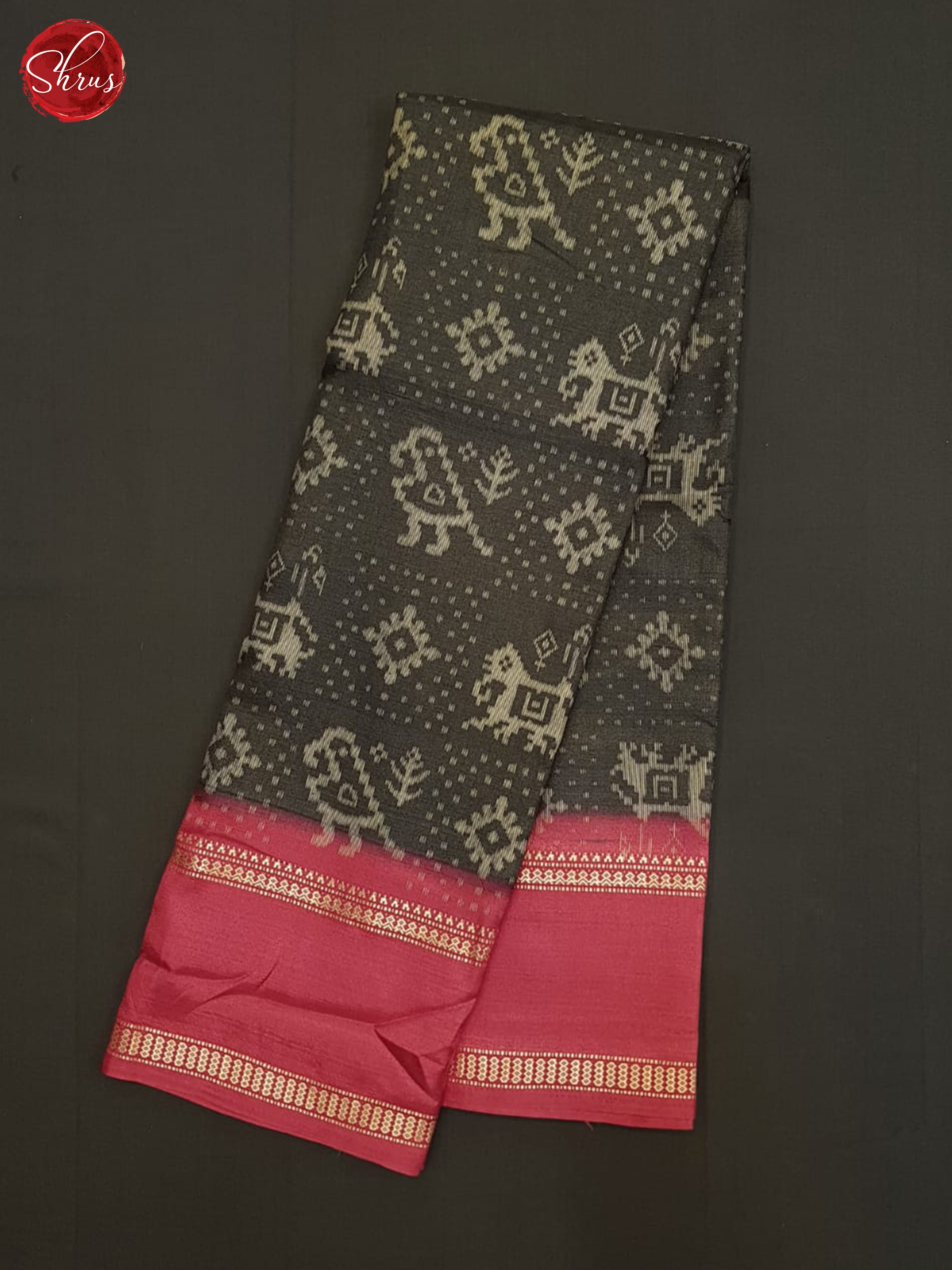 Grey And Pink-Semi Crepe saree - Shop on ShrusEternity.com