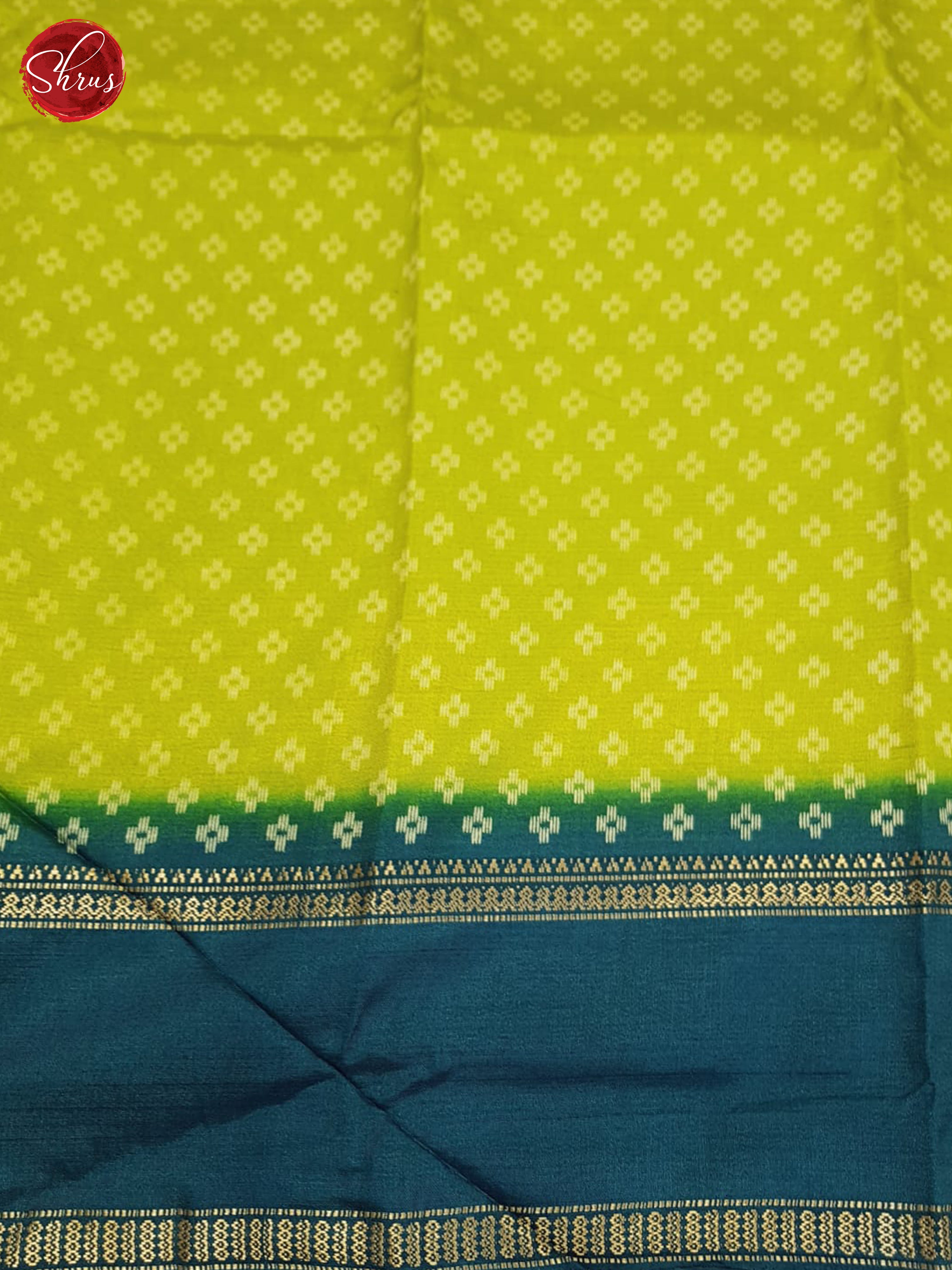 Green And Peacock Neck- Semi Crepe Saree - Shop on ShrusEternity.com