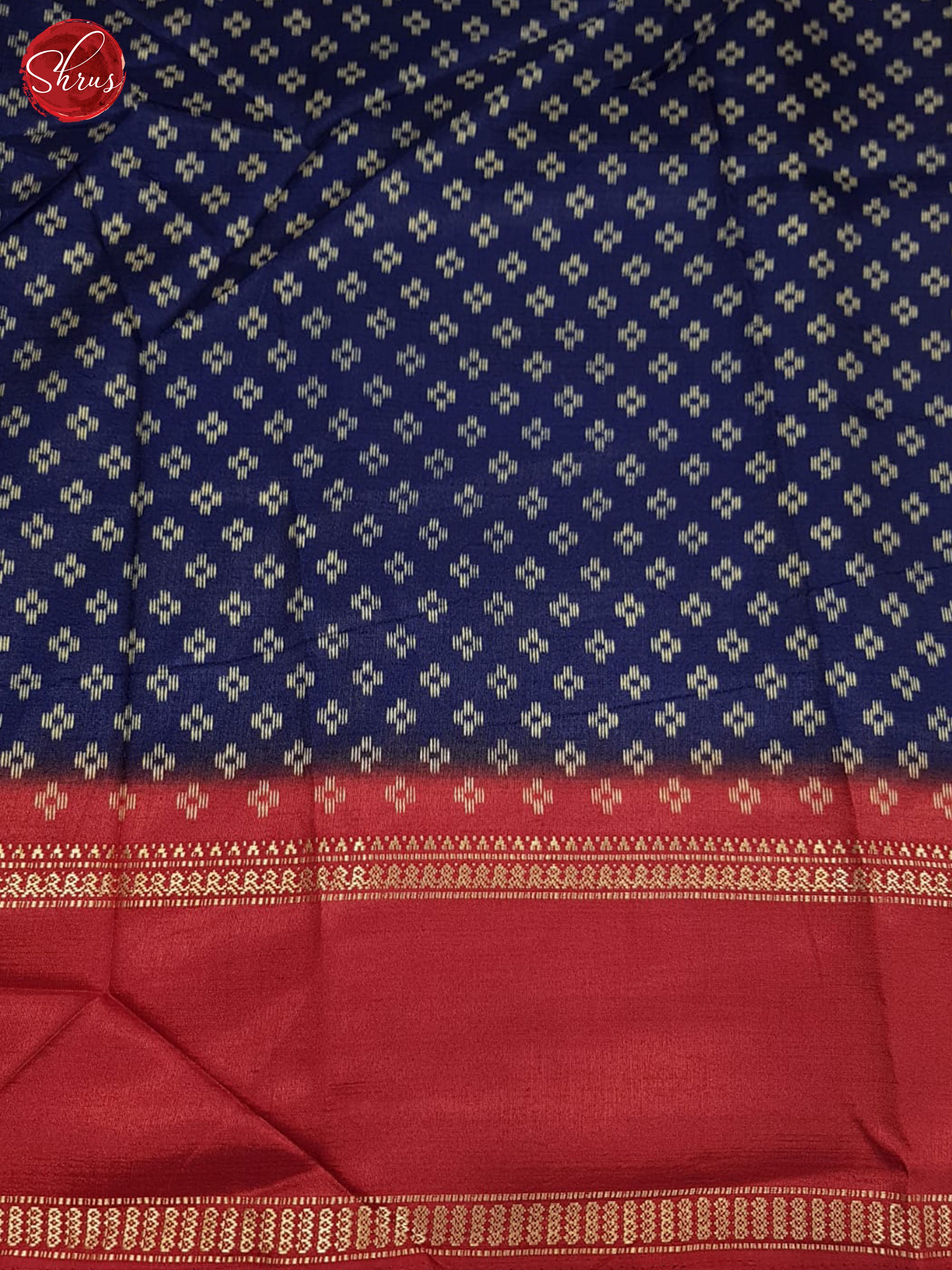 Blue And Red-Semi crepe saree - Shop on ShrusEternity.com