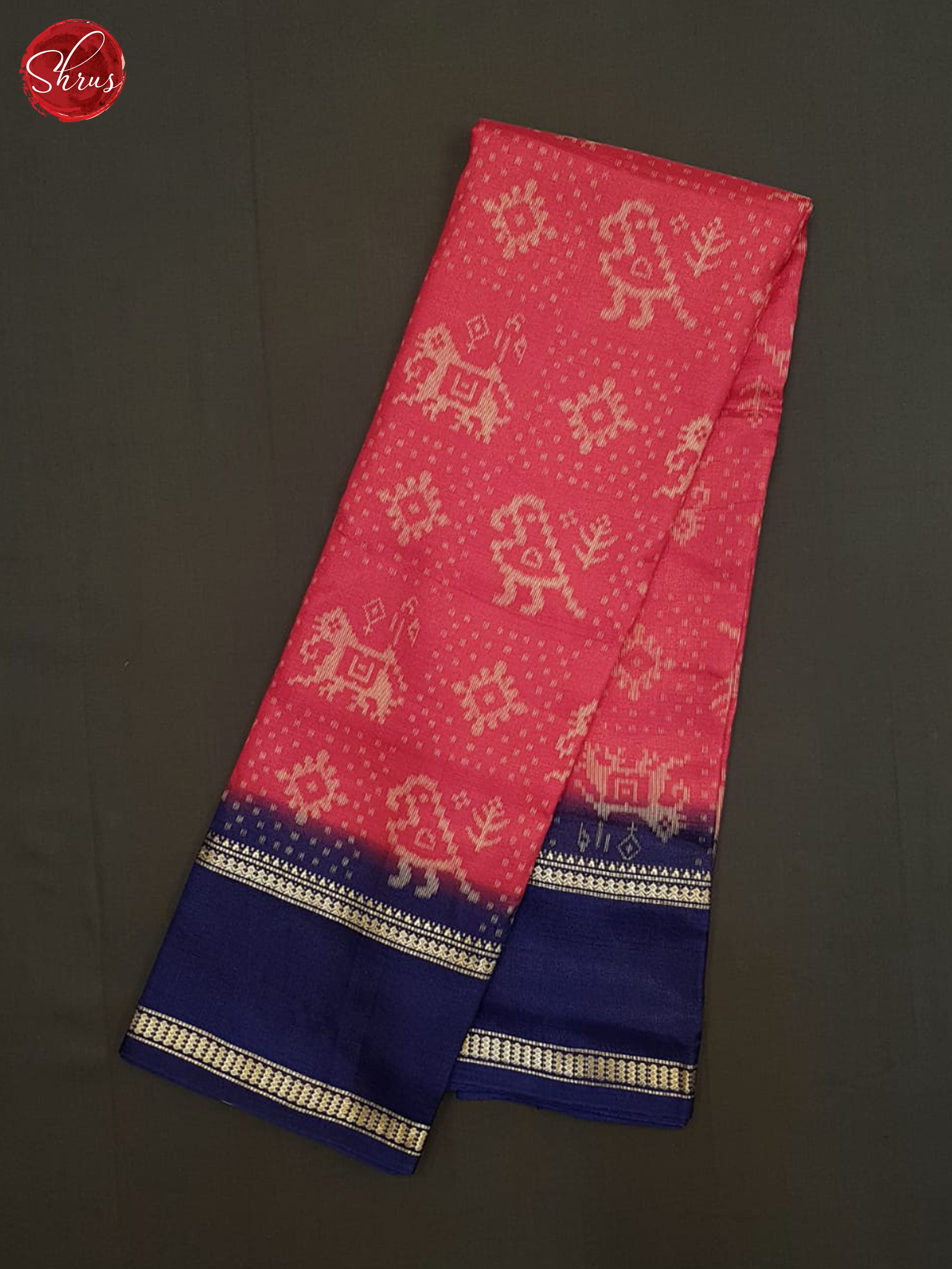 Pink And Blue- Semi Crepe saree - Shop on ShrusEternity.com