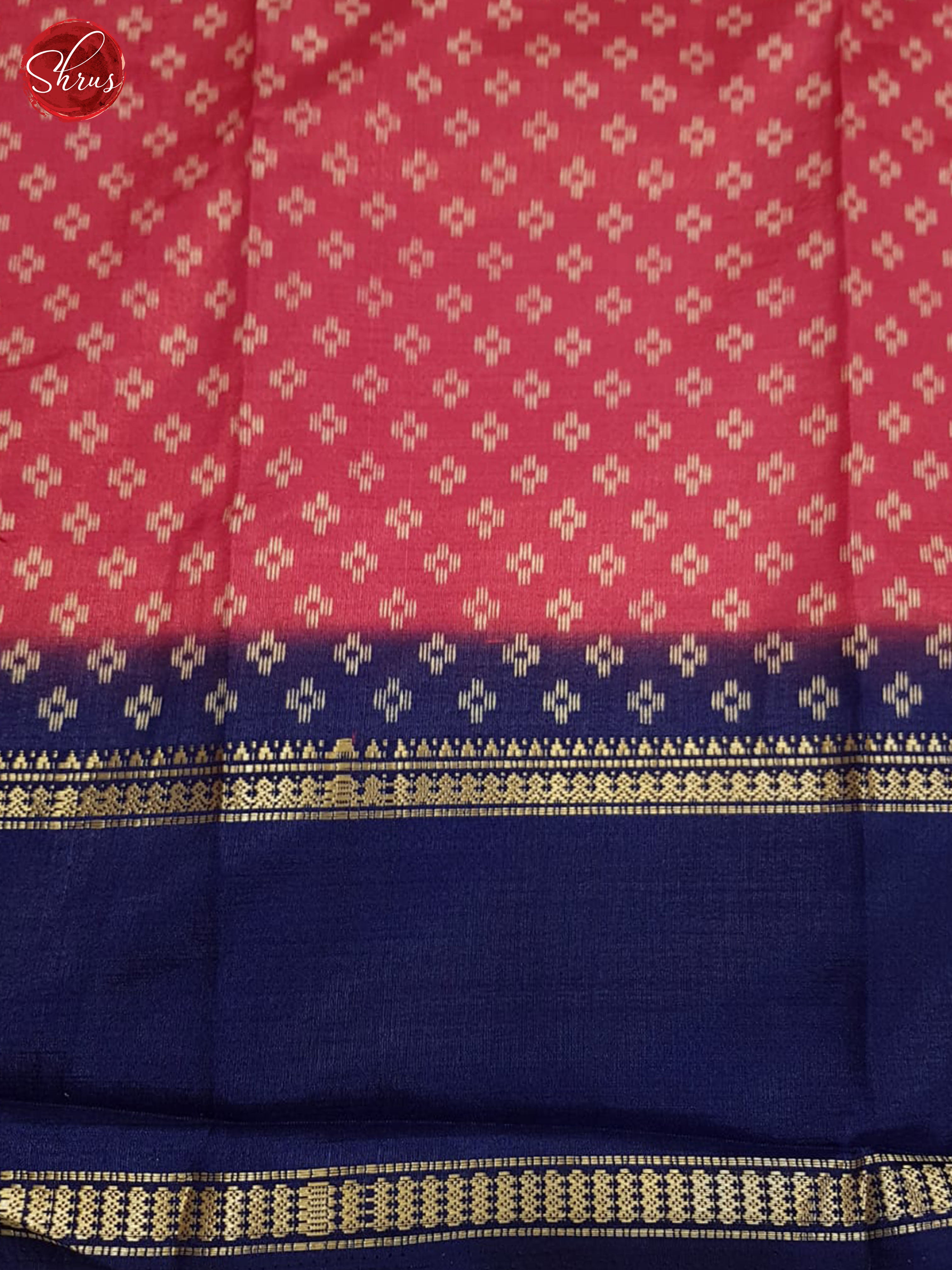 Pink And Blue- Semi Crepe saree - Shop on ShrusEternity.com