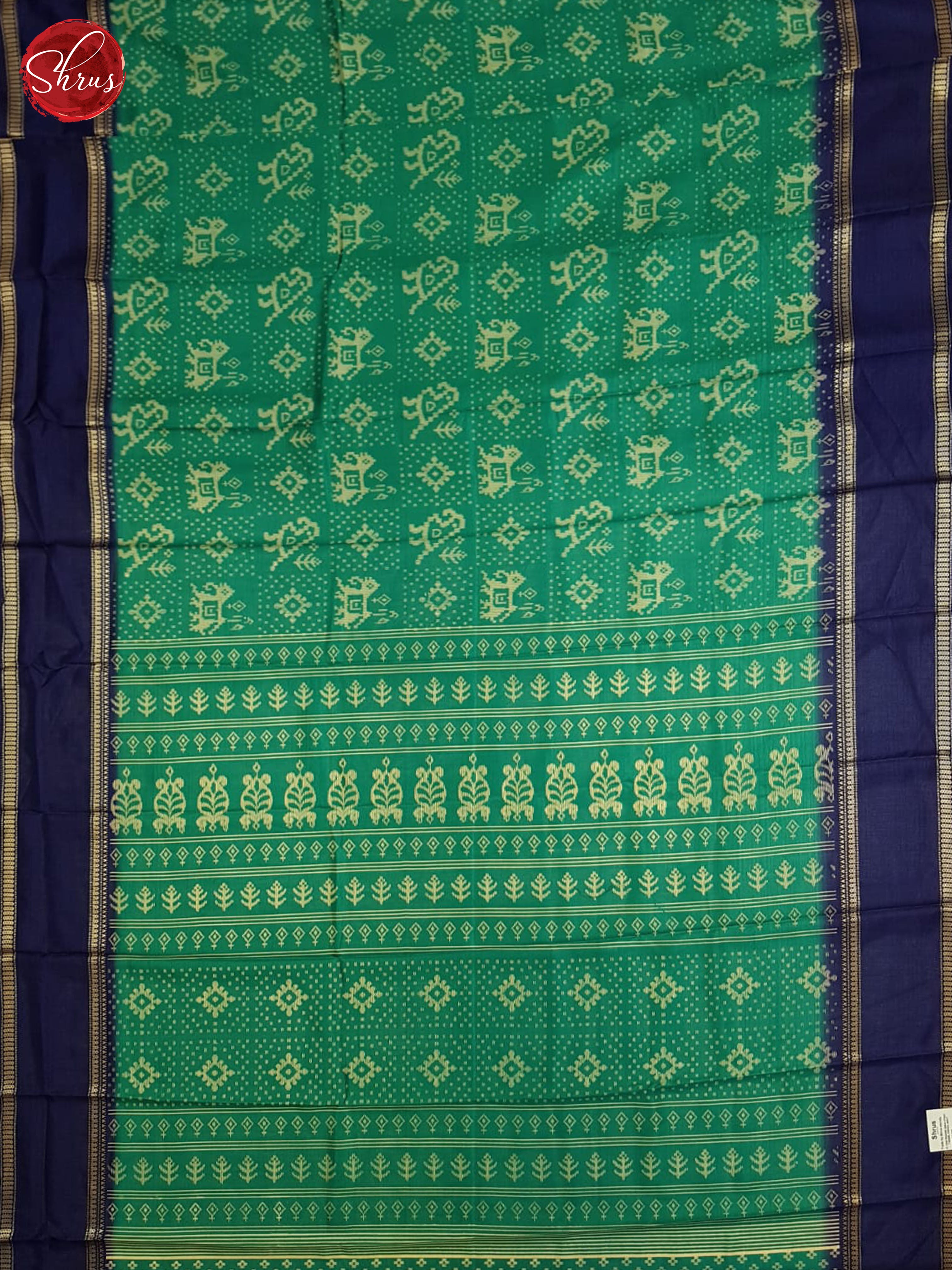 Green And Blue- semi crepe Saree - Shop on ShrusEternity.com