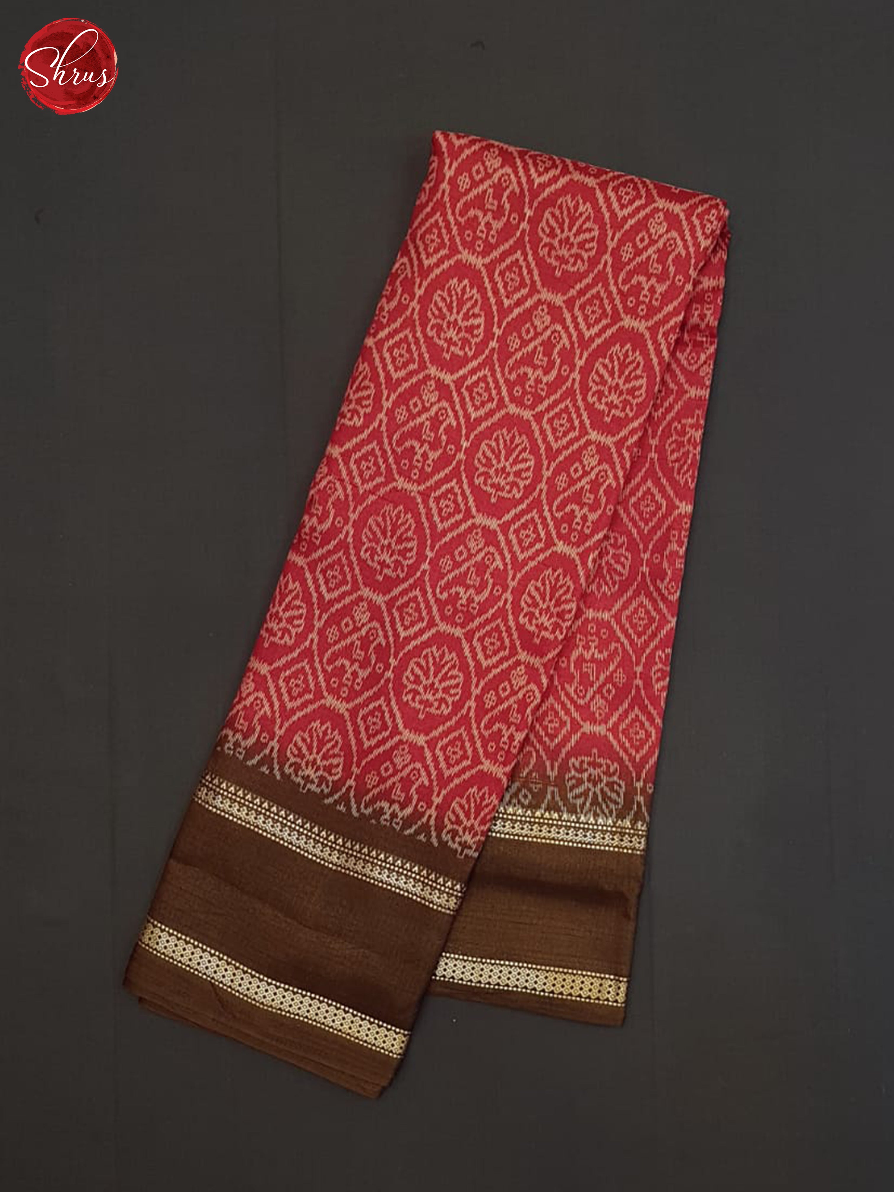 Red And Brown - Semi Crepe Saree - Shop on ShrusEternity.com