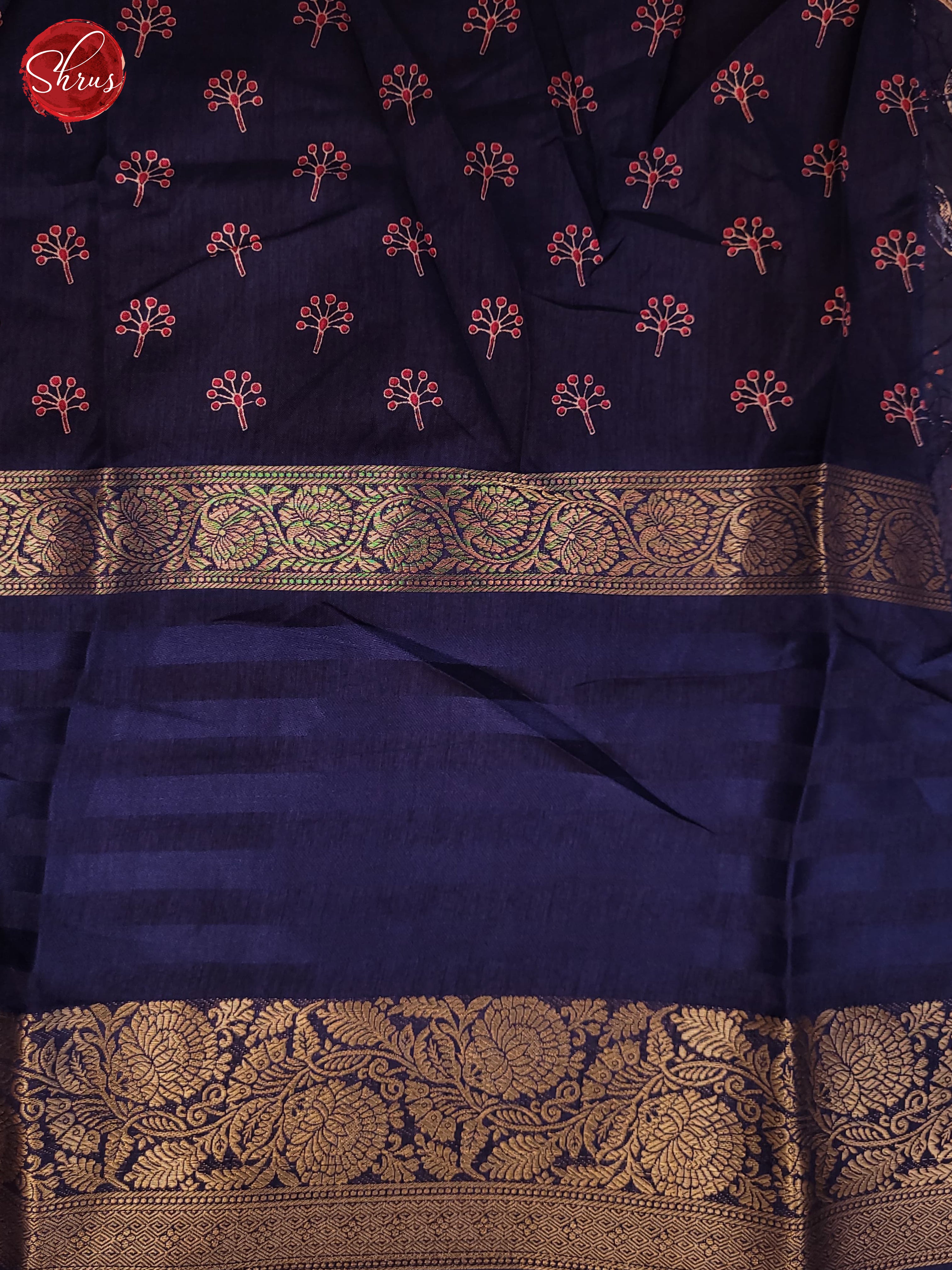 Navy Blue(Single Tone) - Semi Crepe Saree - Shop on ShrusEternity.com