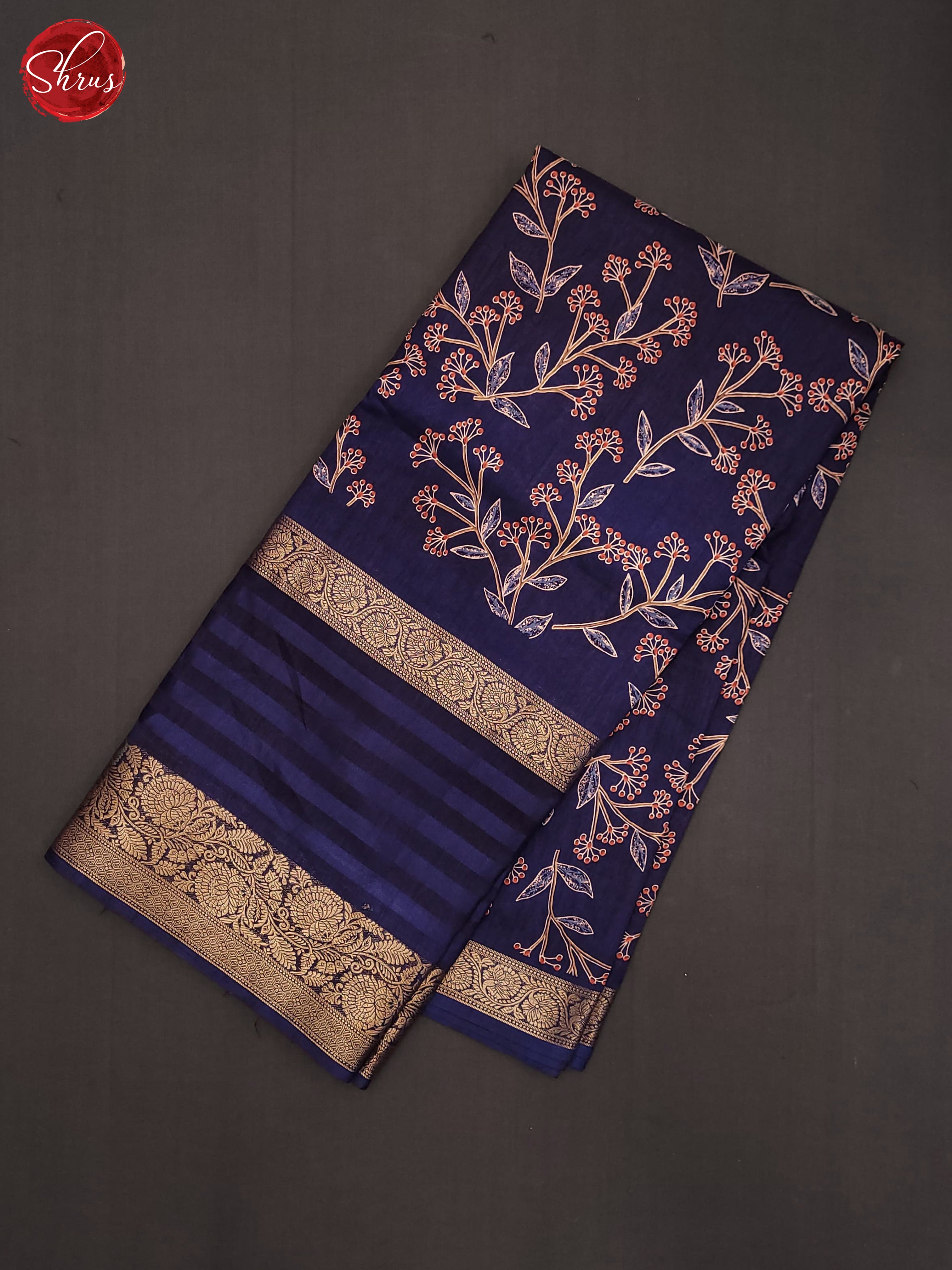 Navy Blue(Single Tone) - Semi Crepe Saree - Shop on ShrusEternity.com