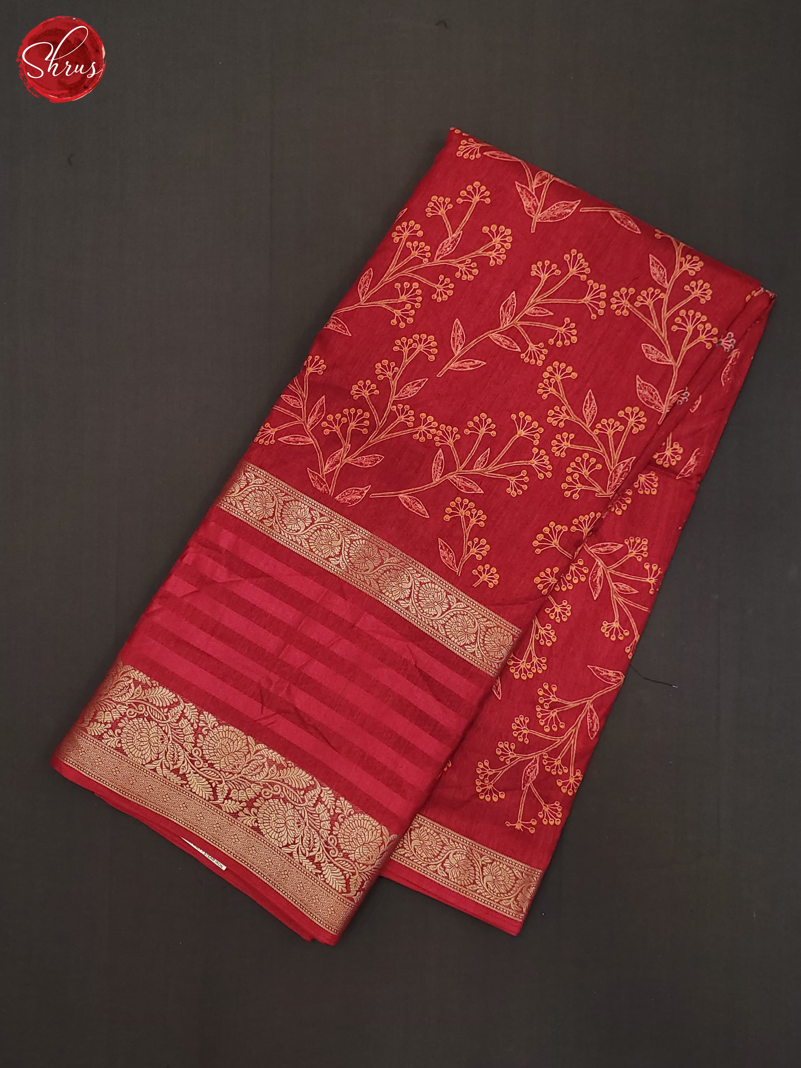 Red(Single Tone)- Semi Crepe Saree - Shop on ShrusEternity.com