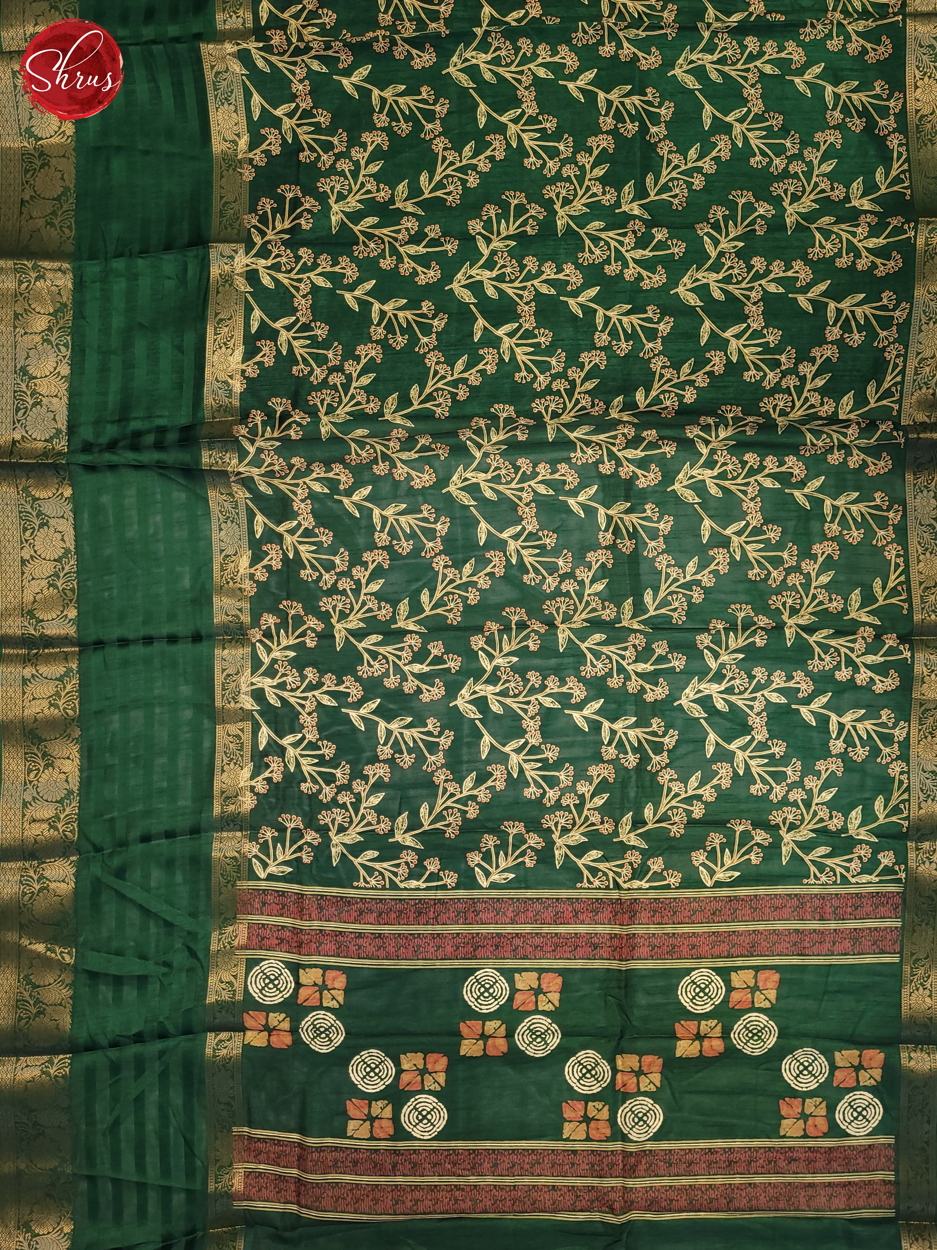 Green(Single Tone)- Semi Crepe Saree - Shop on ShrusEternity.com