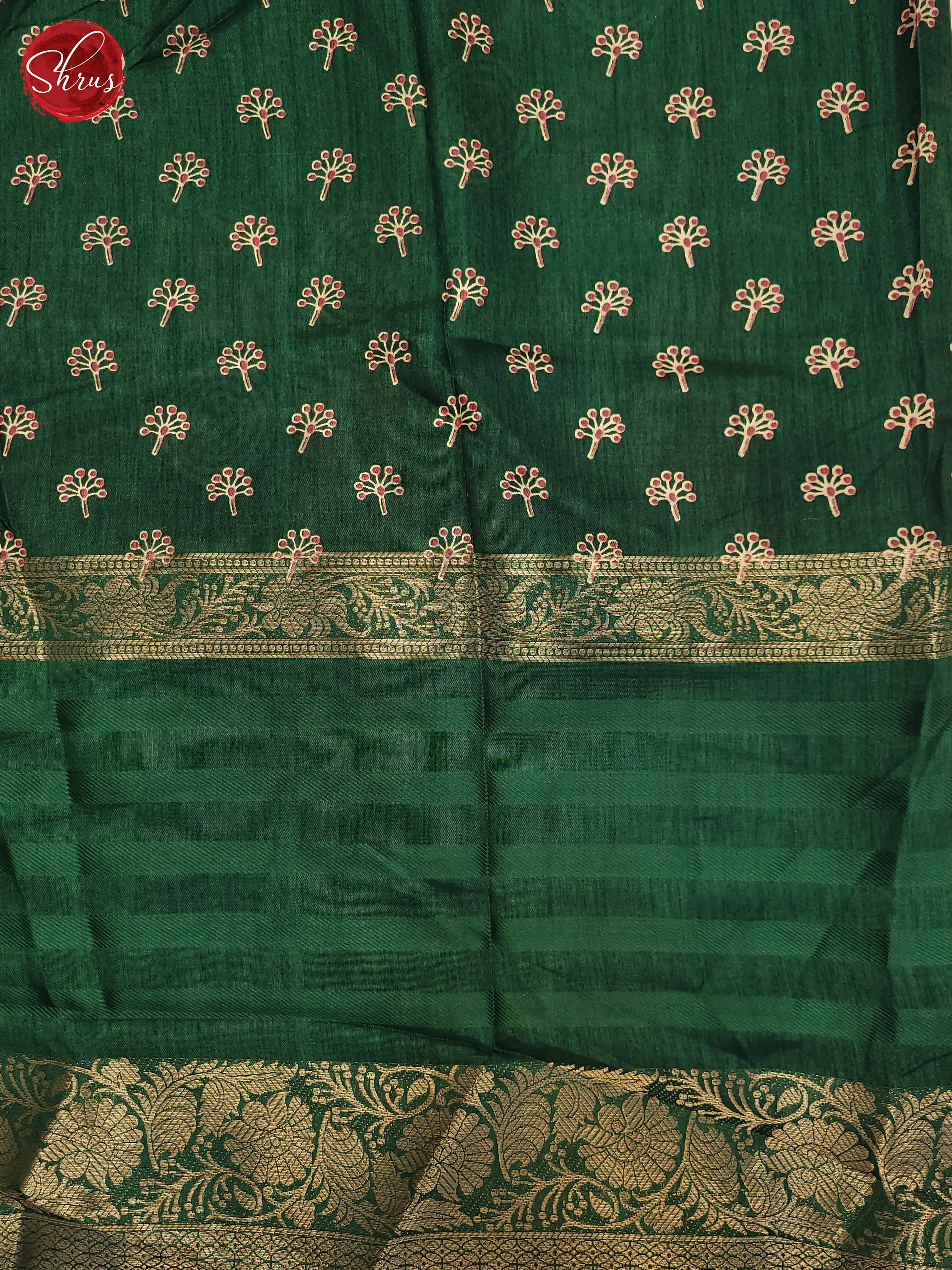 Green(Single Tone)- Semi Crepe Saree - Shop on ShrusEternity.com