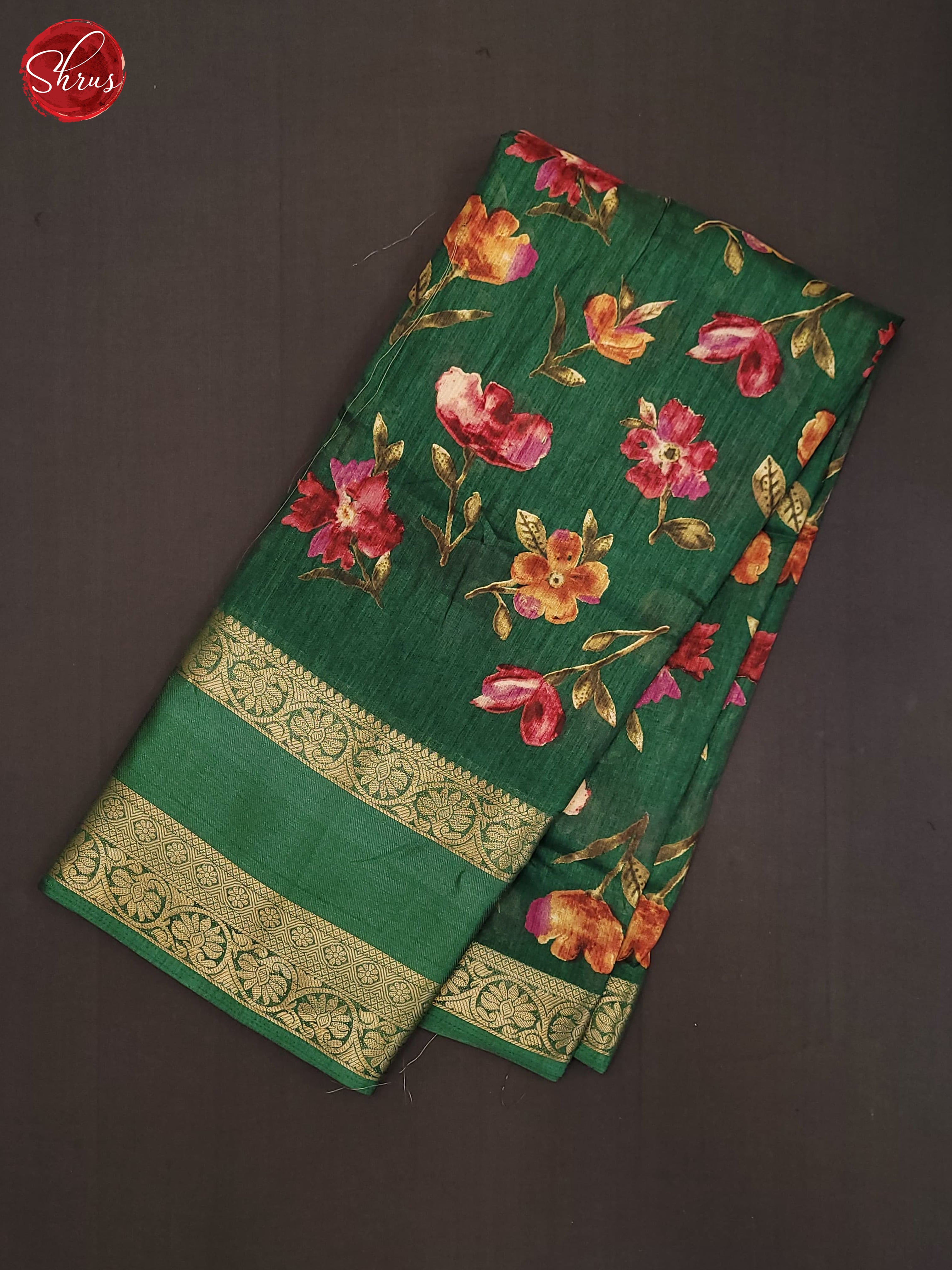 Green(Single tone) - Semi Crepe Saree - Shop on ShrusEternity.com