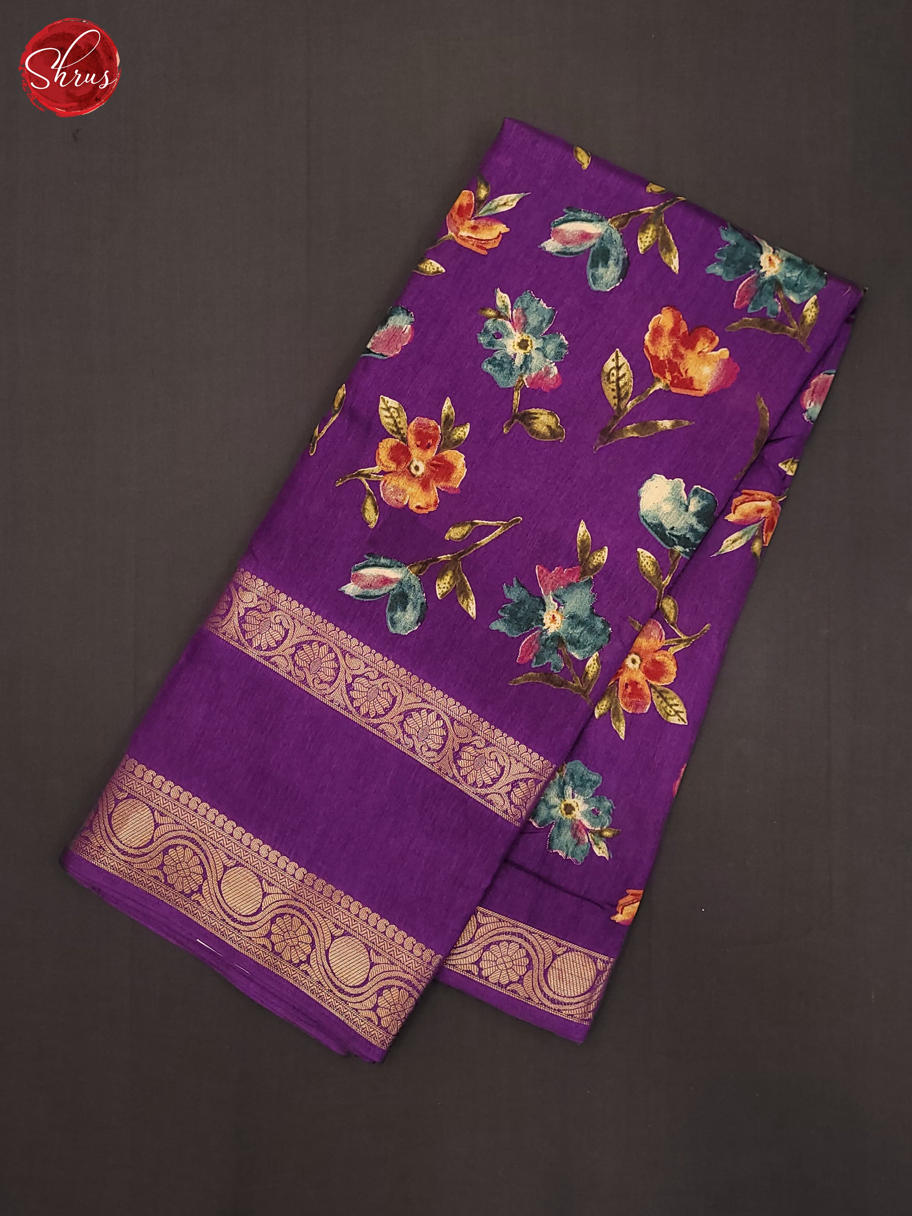 Purple(Single Tone)- Semi Crepe  Saree - Shop on ShrusEternity.com