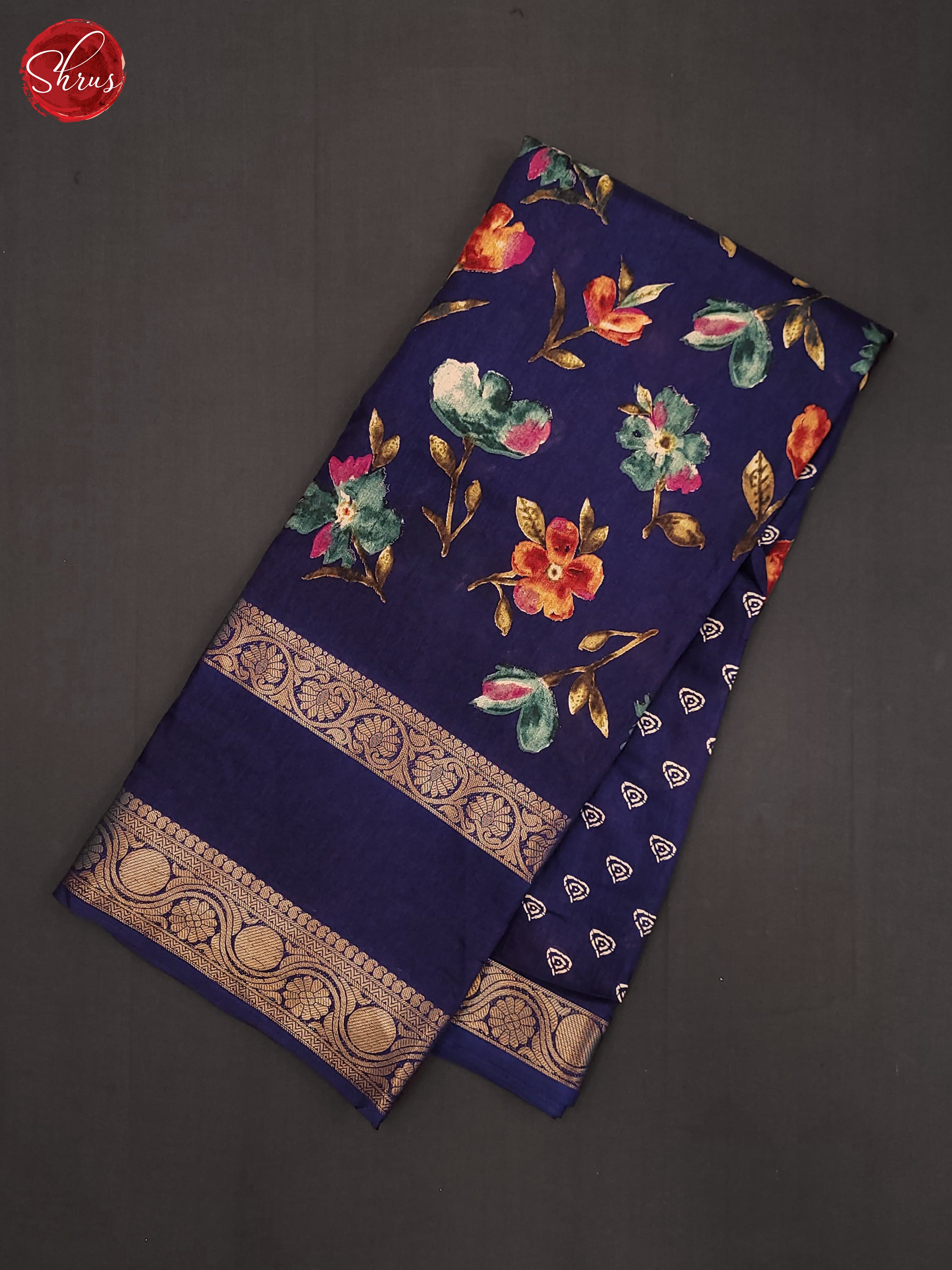 Blue(Single Tone) - Semi Crepe Saree - Shop on ShrusEternity.com