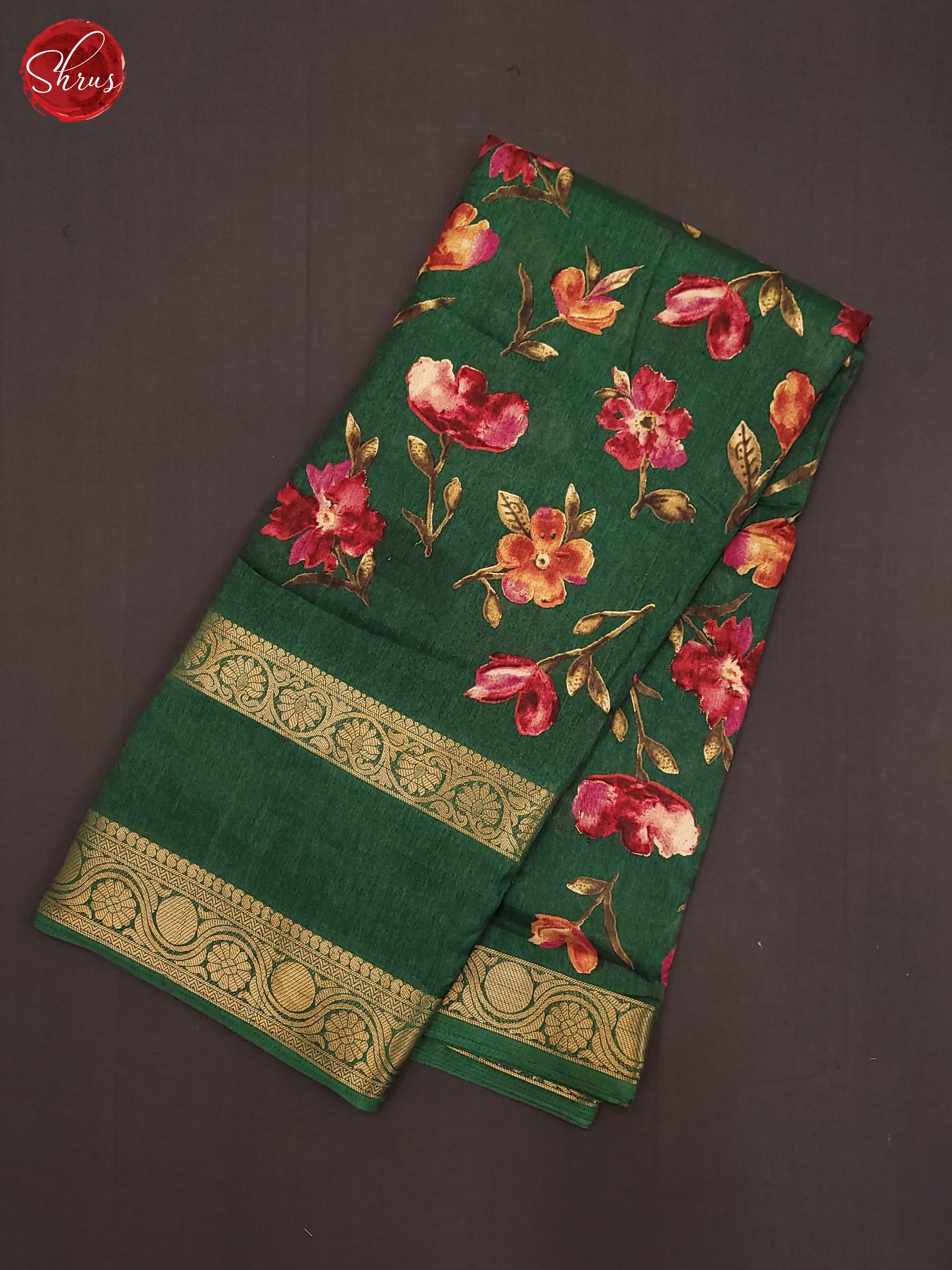 Green(Single Tone) - Semi Crepe Saree - Shop on ShrusEternity.com